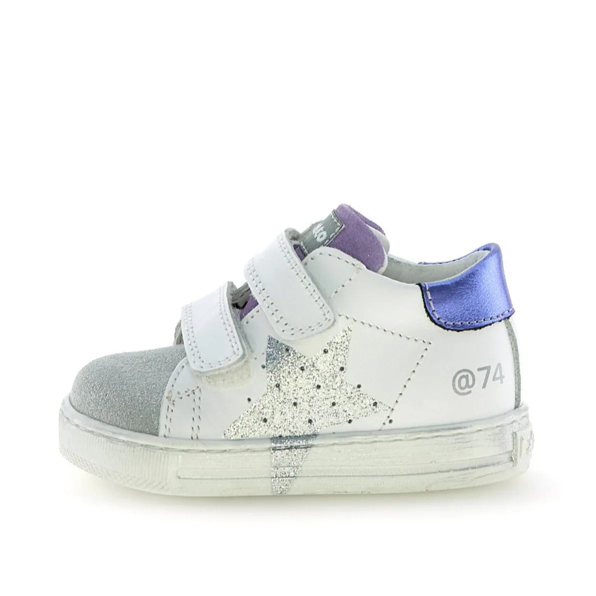 Falcotto Girl's Salazar 3 Vl Casual Shoes - White/Silver/Light Purple Minimalist Kids