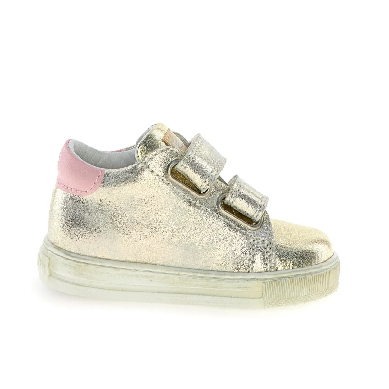 Falcotto Girl's Twille Vl Casual Shoes - Metallic Pebbled Platinum Dark Kids