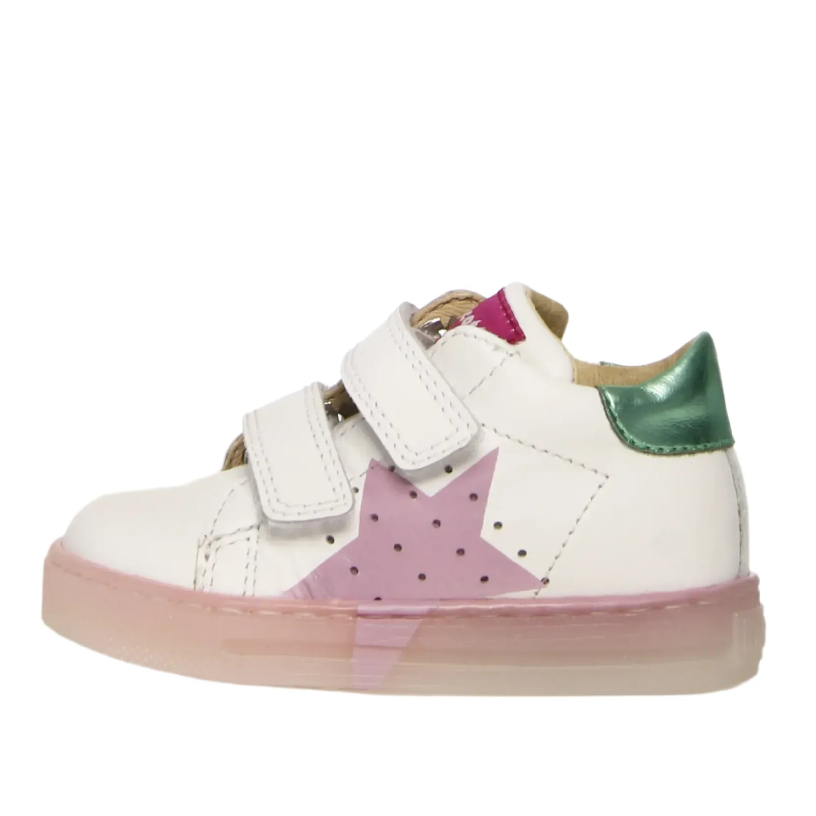 Wide - fit kids' shoes Canvas kids' shoes Falcotto Girl's Venus Vl Casual Shoes - White / Green