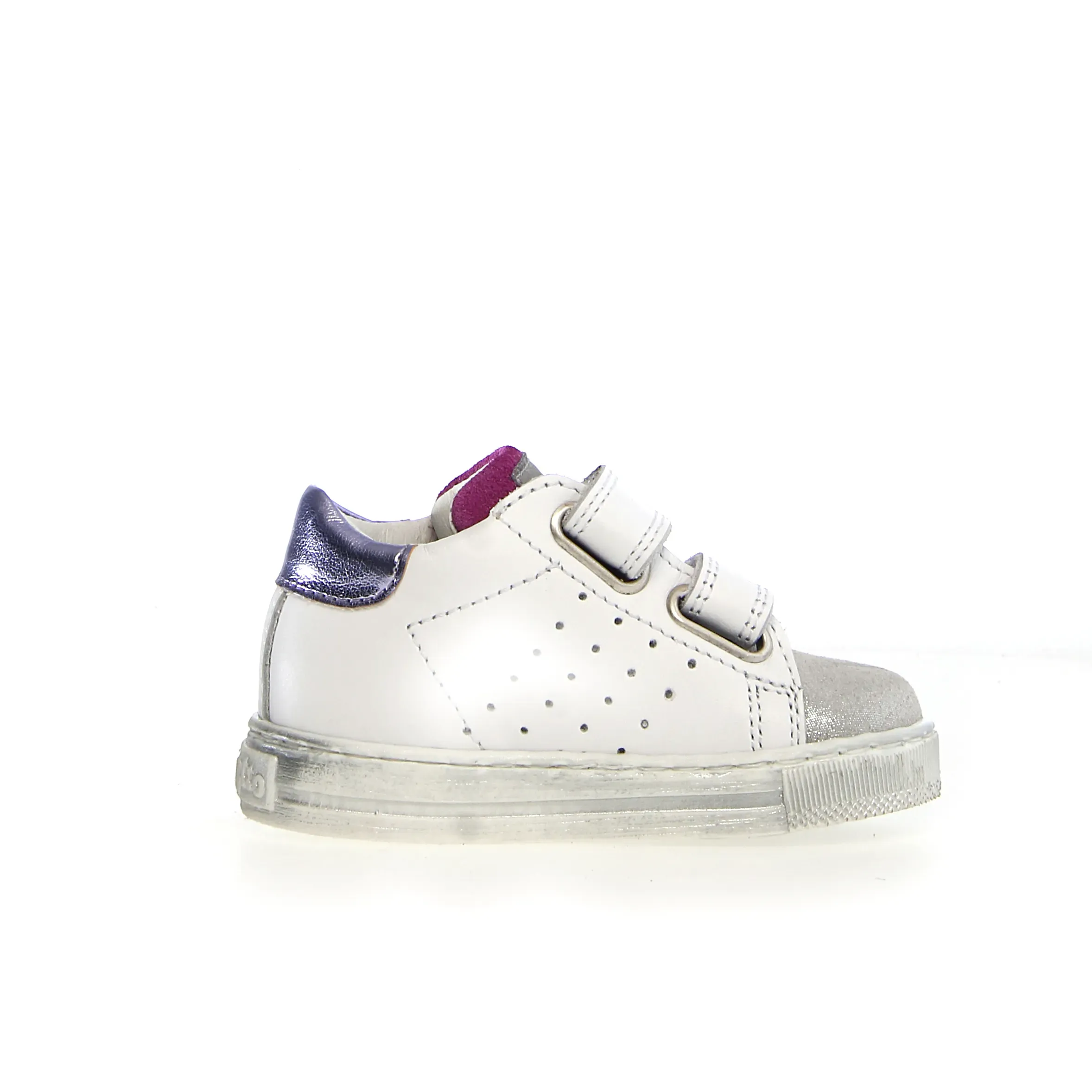 Falcotto Salazar 3 Vl Girl's Casual Shoes - White/Silver/Tulip Dark Kids