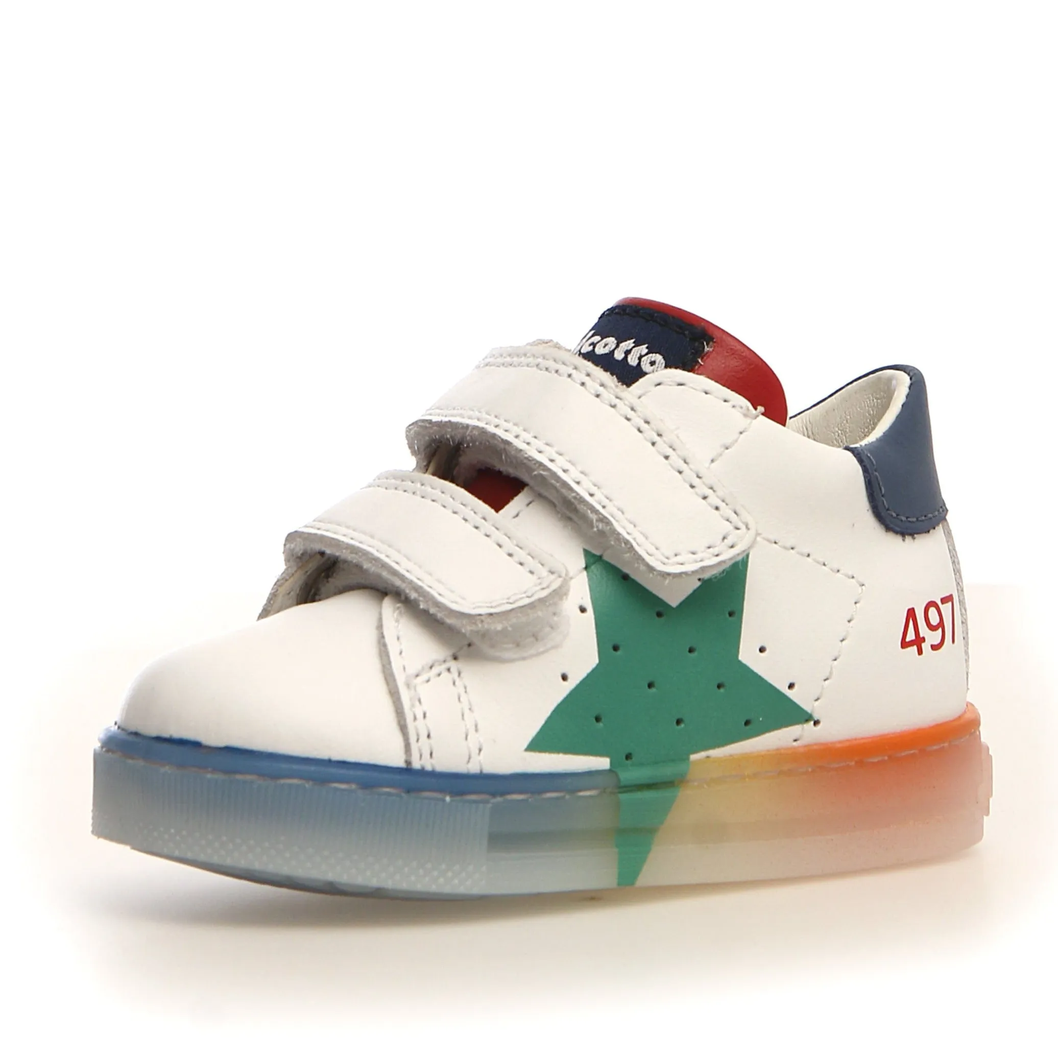 Falcotto Salazar VL Boy's and Girl's Sneakers - White/Azure/Green Hypoallergenic kids' stuff Kids' party shoes