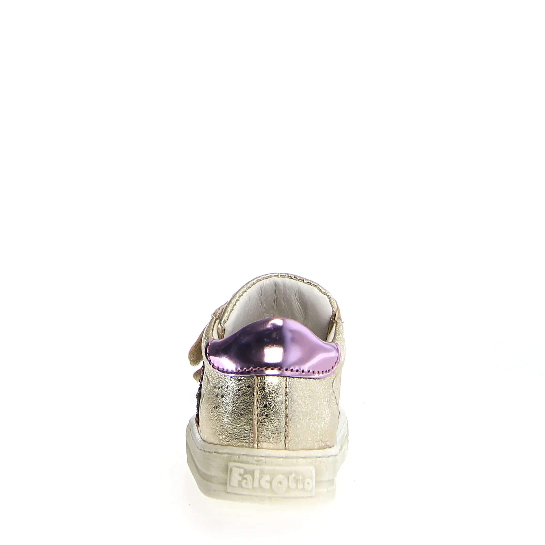 Falcotto Sasha Vl Girl's Casual Shoes - Platinum/Pink Embroidered Details