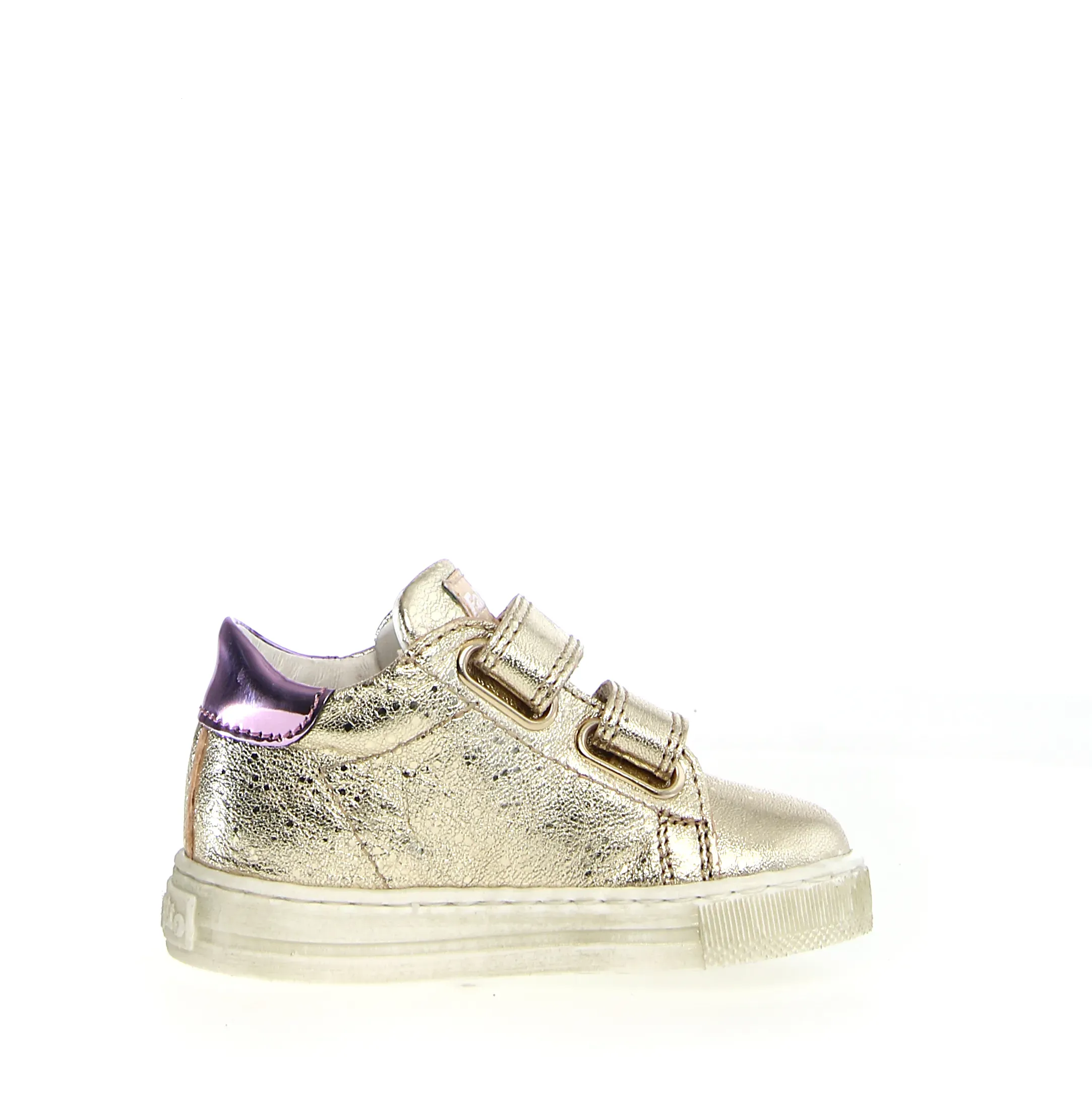 Falcotto Sasha Vl Girl's Casual Shoes - Platinum/Pink Embroidered Details