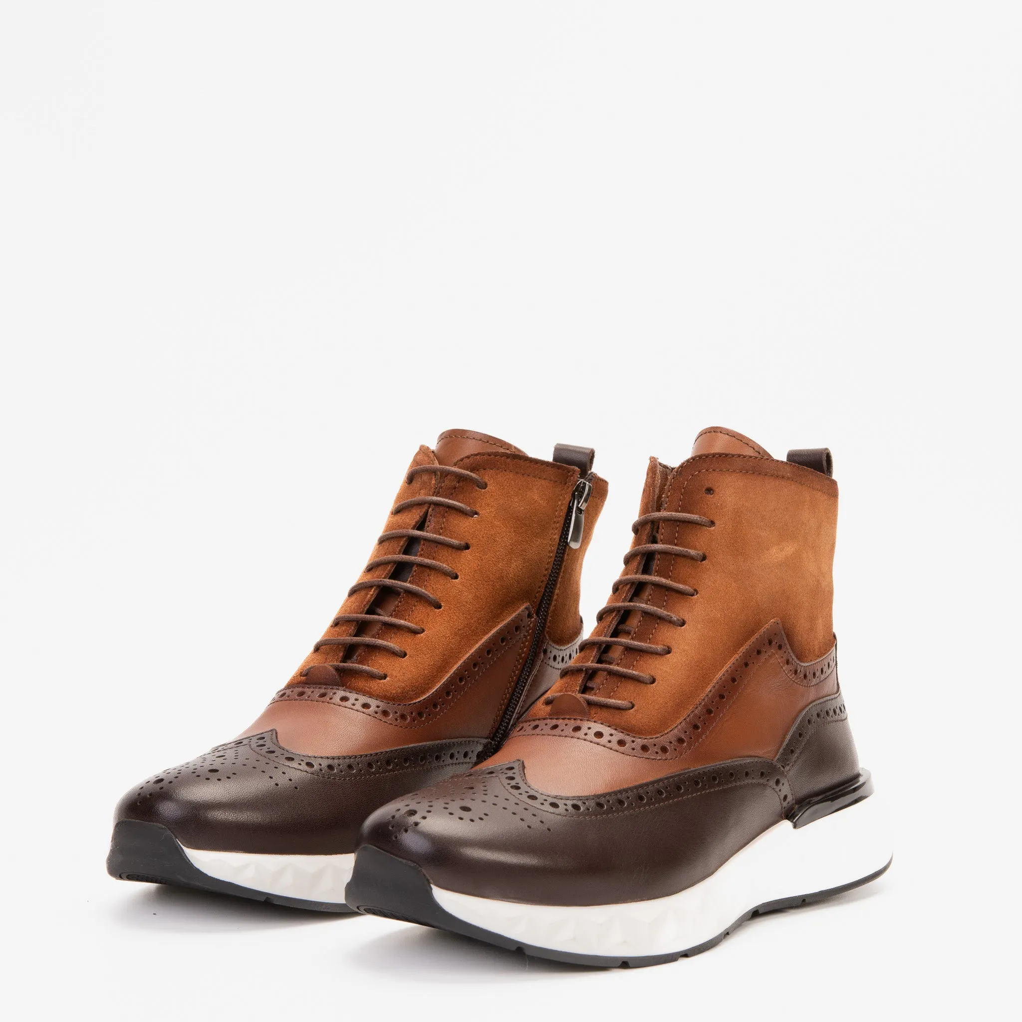 Fast-Pace The Regent Brown Leather Wingtip Brogue Men Casual Boot