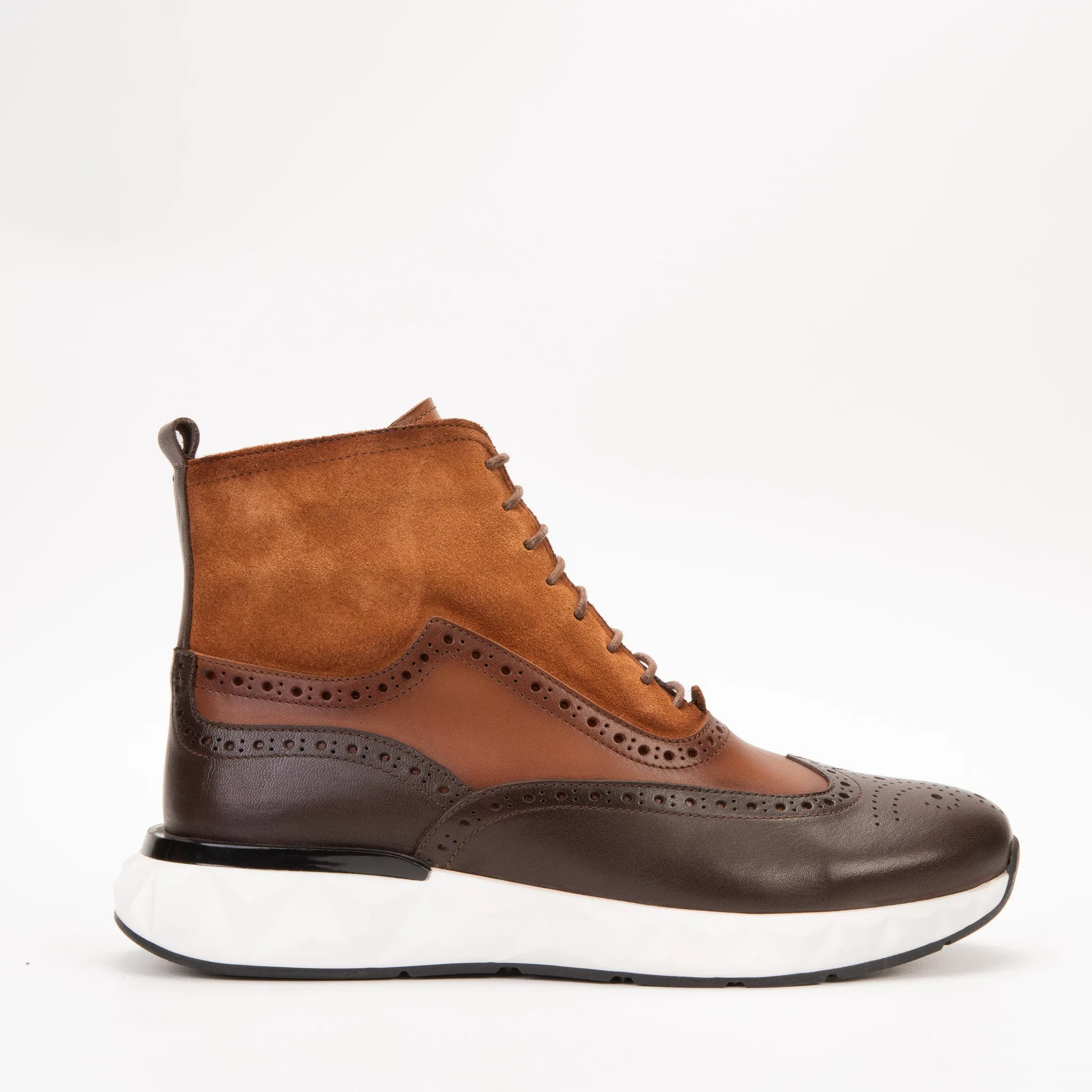 The Regent Brown Leather Wingtip Brogue Men Casual Boot Energy Boost