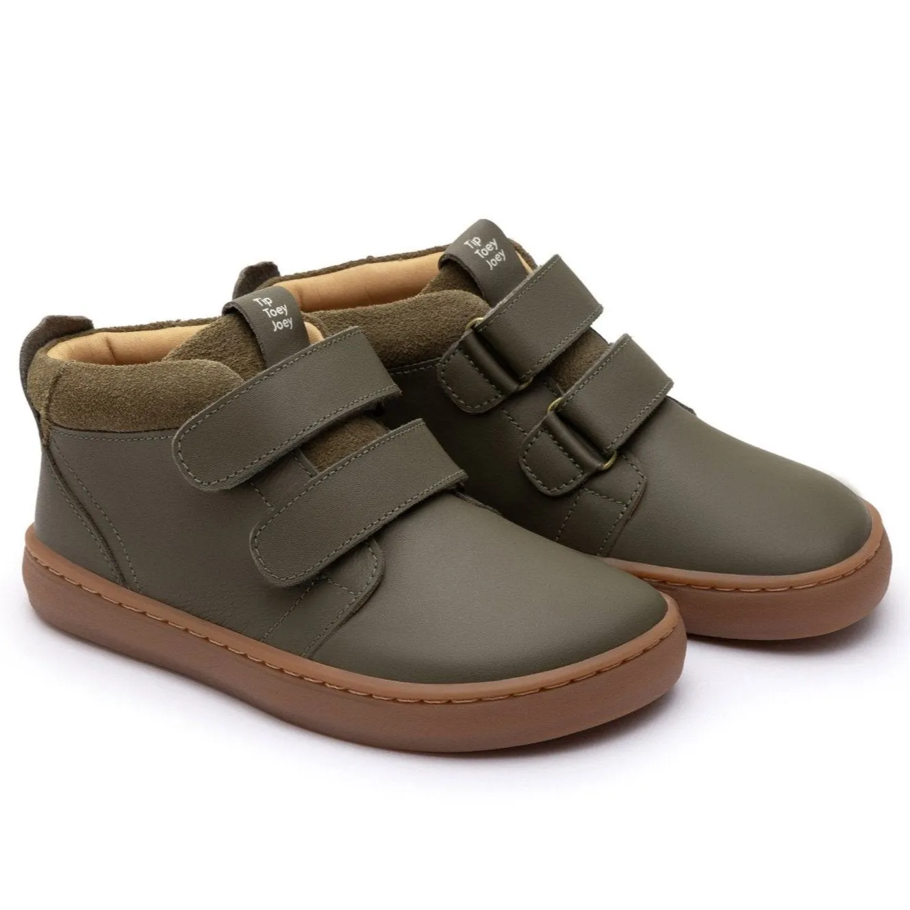 Tip Toey Joey Boy's and Girl's Cascade Boots - Mineral Green / Olive Suede Basketball - inspired kids' shoes Breathable materials for kids
