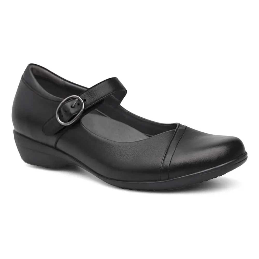 Dansko Fawna Mary Jane Womens Shoes Black Milled Nappa