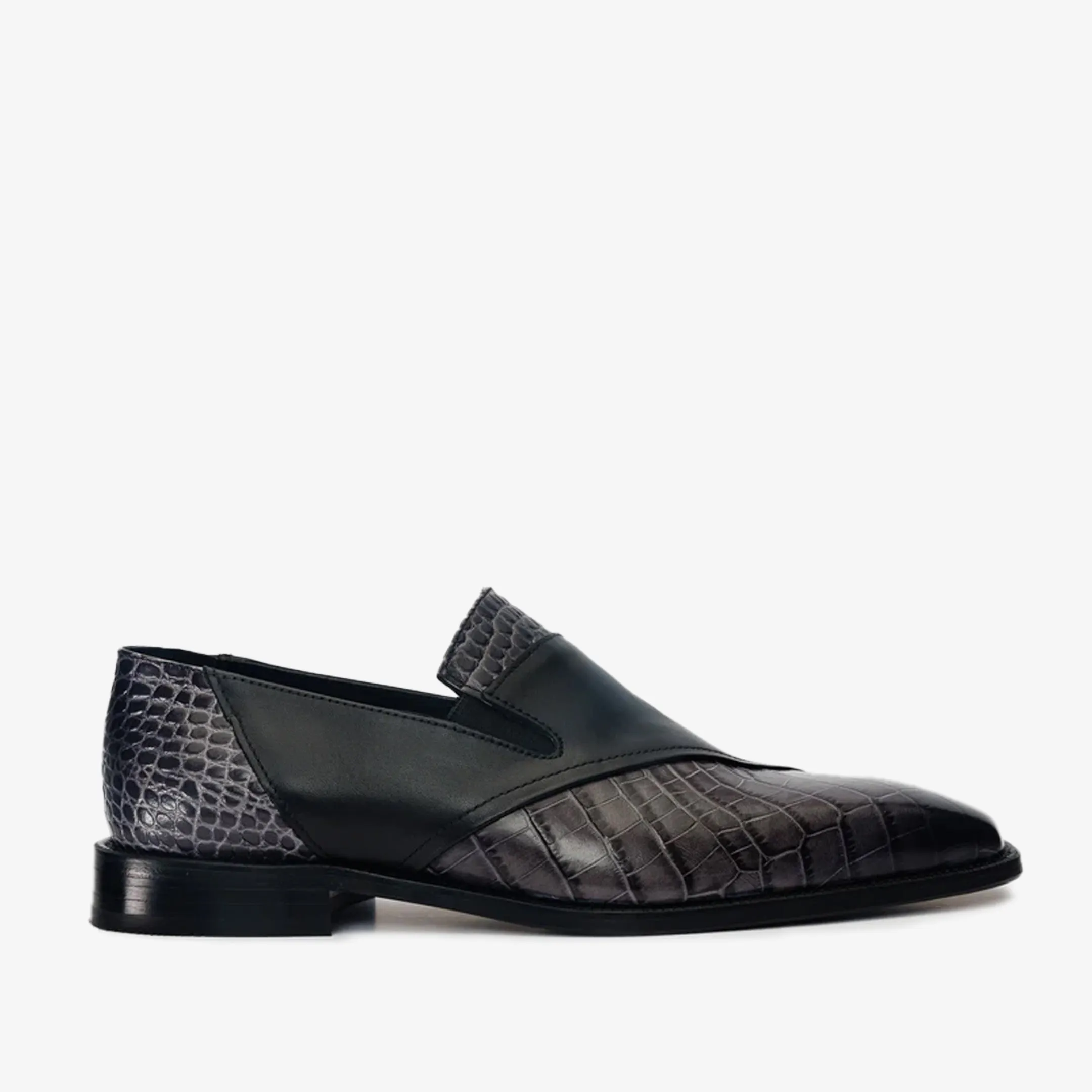 The Mississippi Black Leather Loafer Men Shoe forest walk