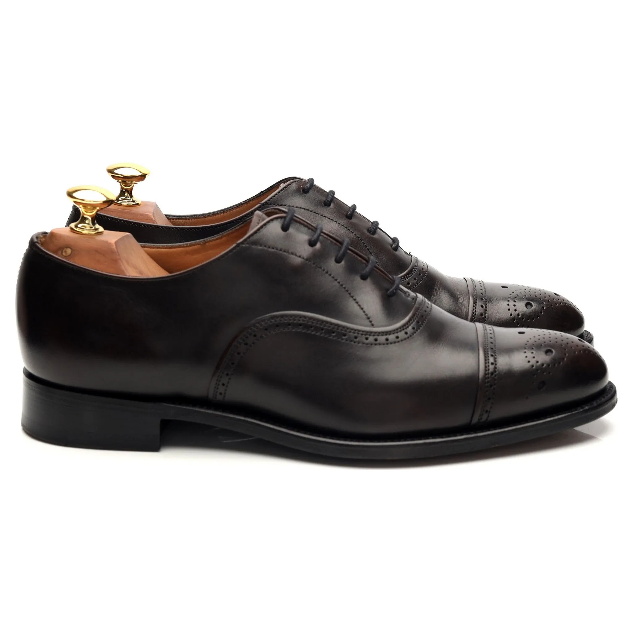 Royal Collection 'Duke' Dark Brown Leather Oxford Brogues UK 6.5 F Weekend Look Work Look