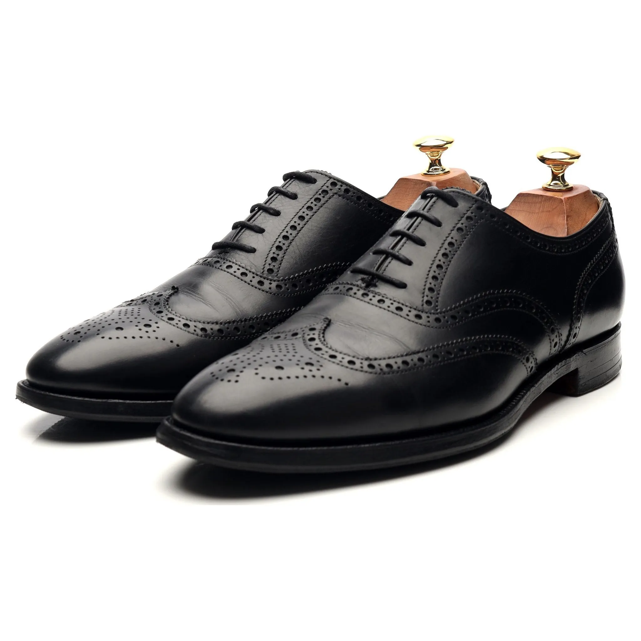'Finsbury' Black Leather Oxford Brogues UK 8.5 F Timeless Performance