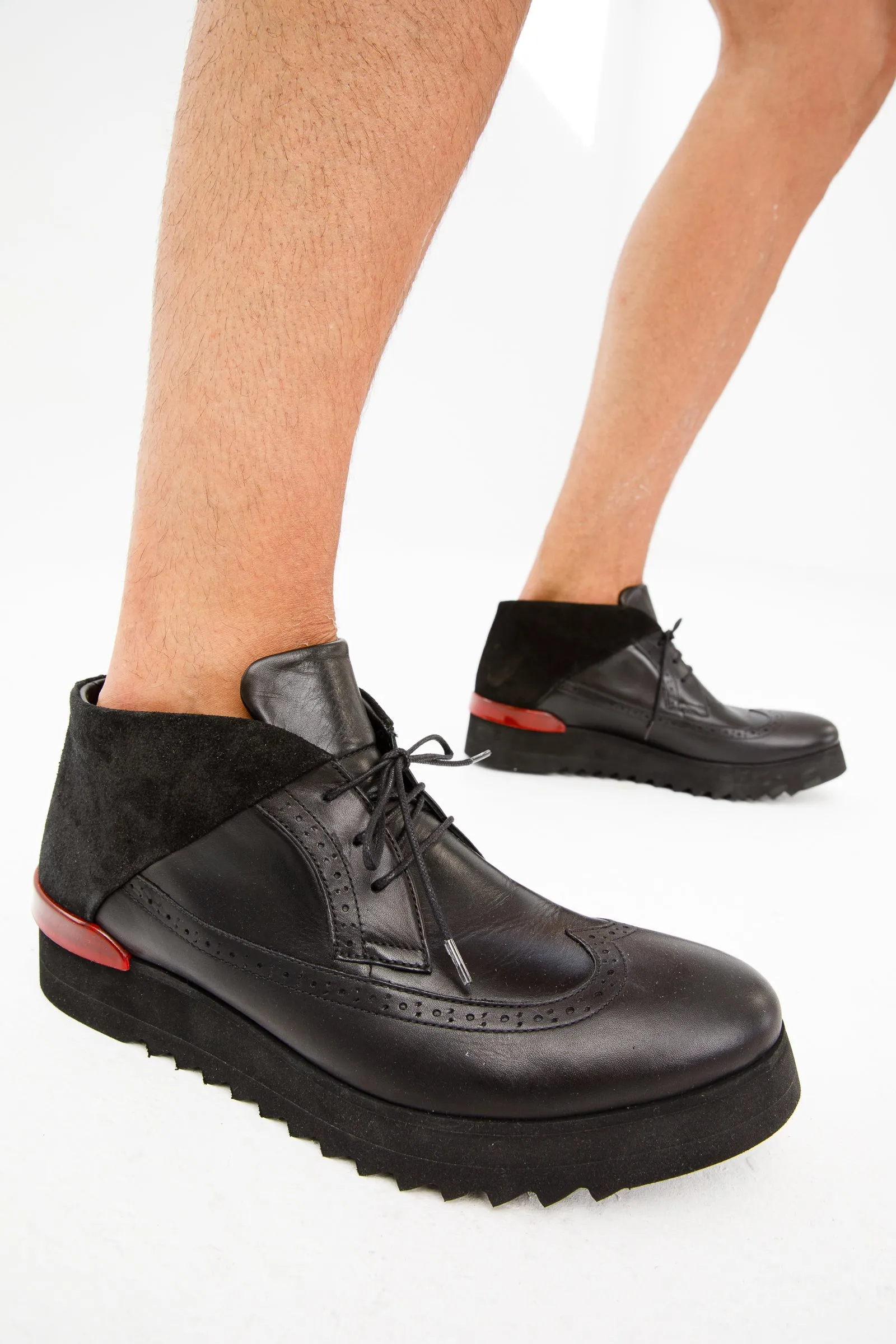 Firm-Core The Kagan Black Wingtip Chukka Men Sneaker Boot