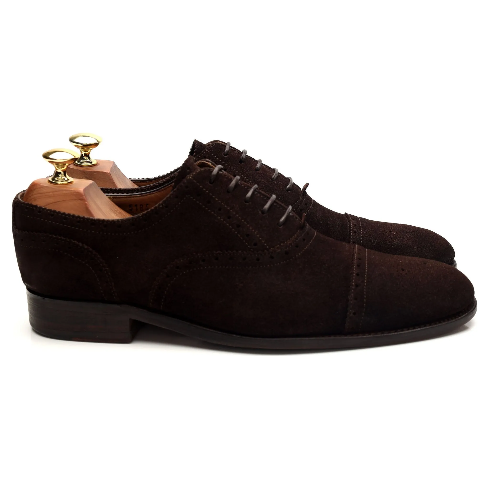 All Season Wear 'Tom' Dark Brown Suede Oxford Semi Brogues UK 7 F