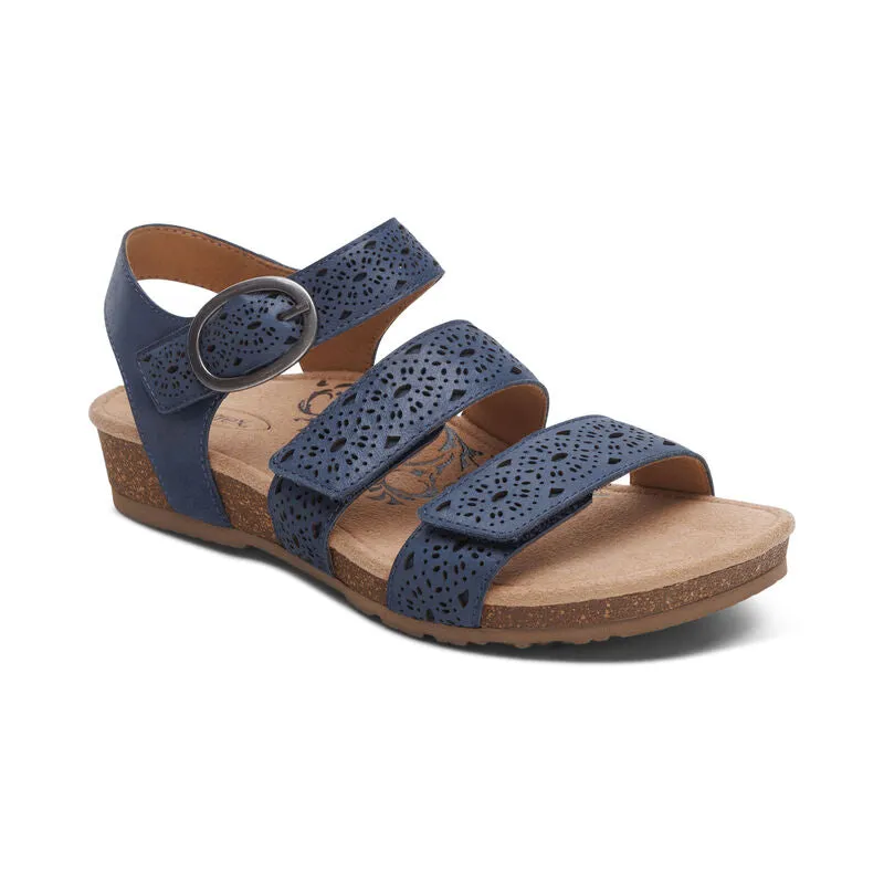 Flat Arch AETREX LILLY ADJUSTIBLE SANDAL - NAVY