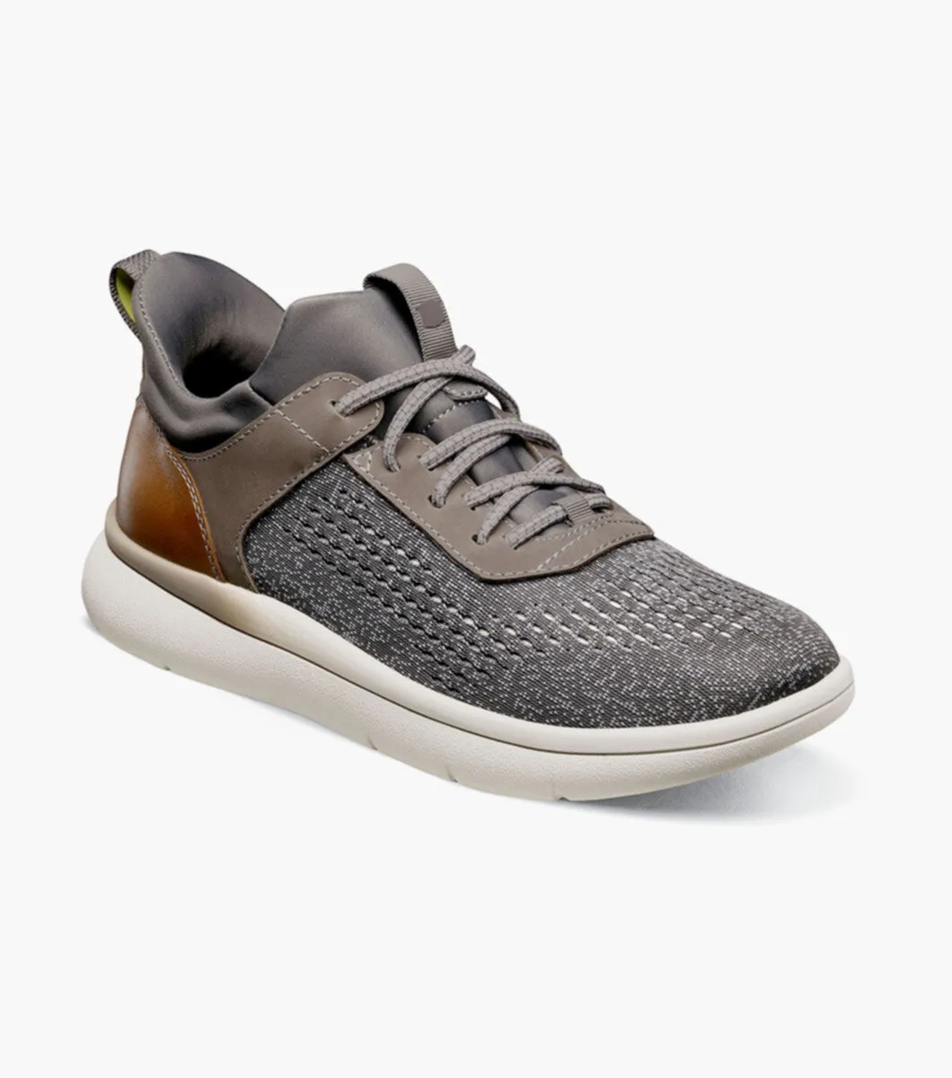 Fleet Knit Elastic Lace Sneaker-Gray | Florsheim Modern Craft