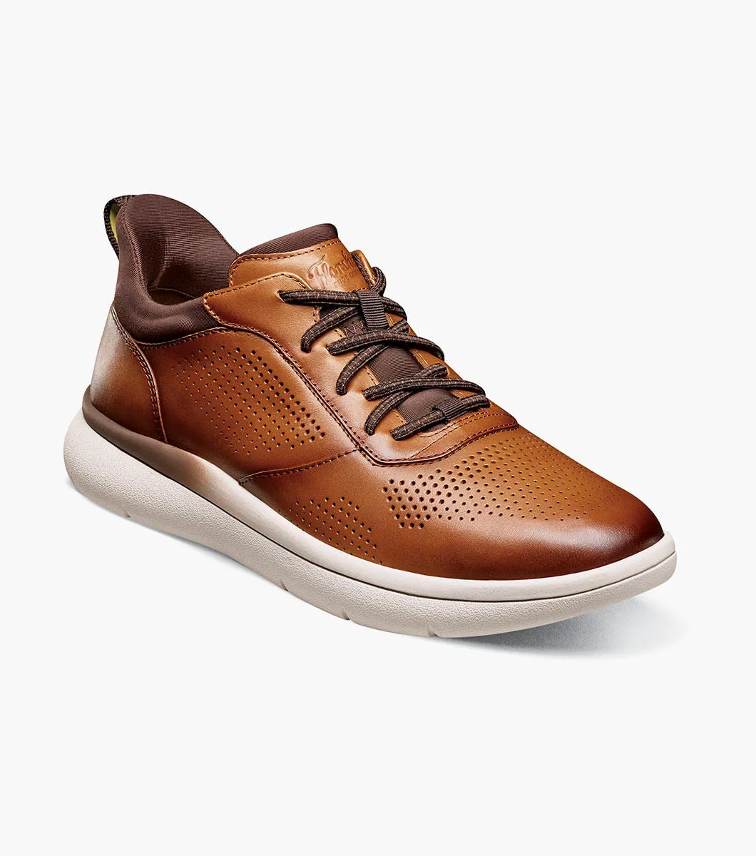 Fleet Perf Toe Elastic Lace Sneaker-Cognac | Florsheim Stylish Fit