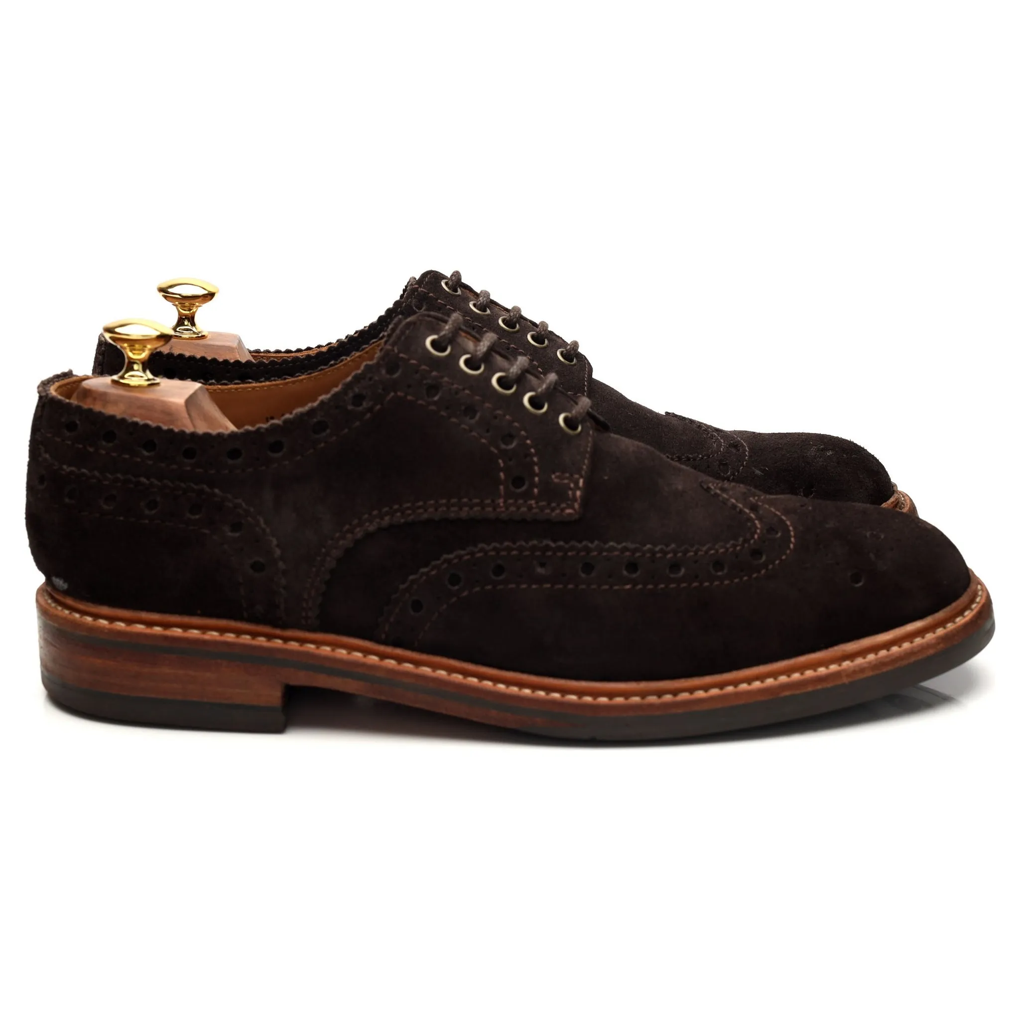 'Archie' Dark Brown Suede Derby Brogues UK 10 G Minimal Design Premium Comfort