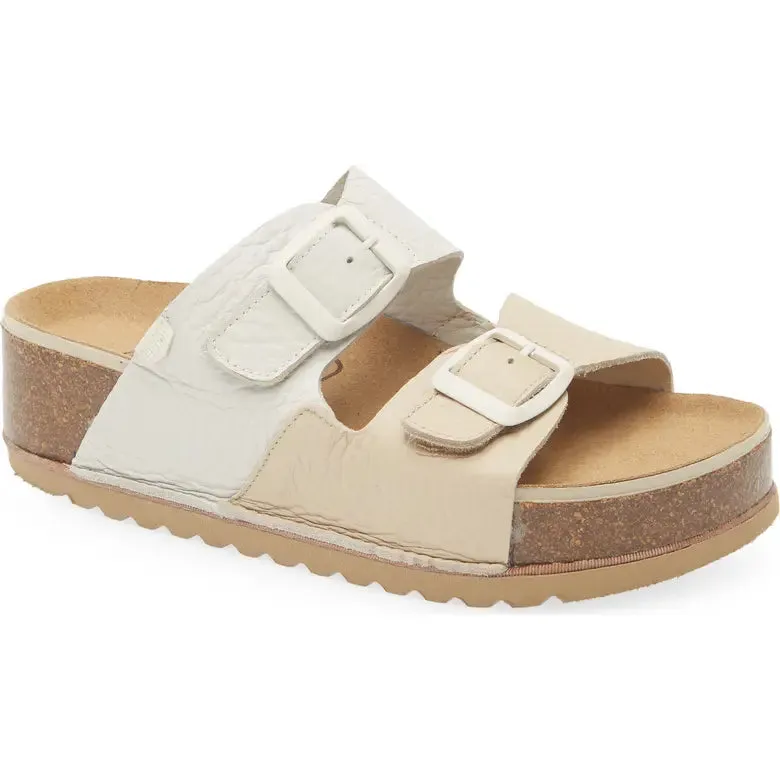 Flexible walking shoes ON FOOT SEATTLE SANDAL - BEIGE & WHITE