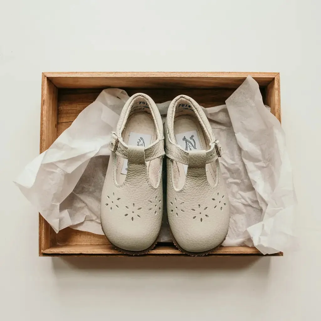 Flora T-Strap - Dove Grey Canvas Upper