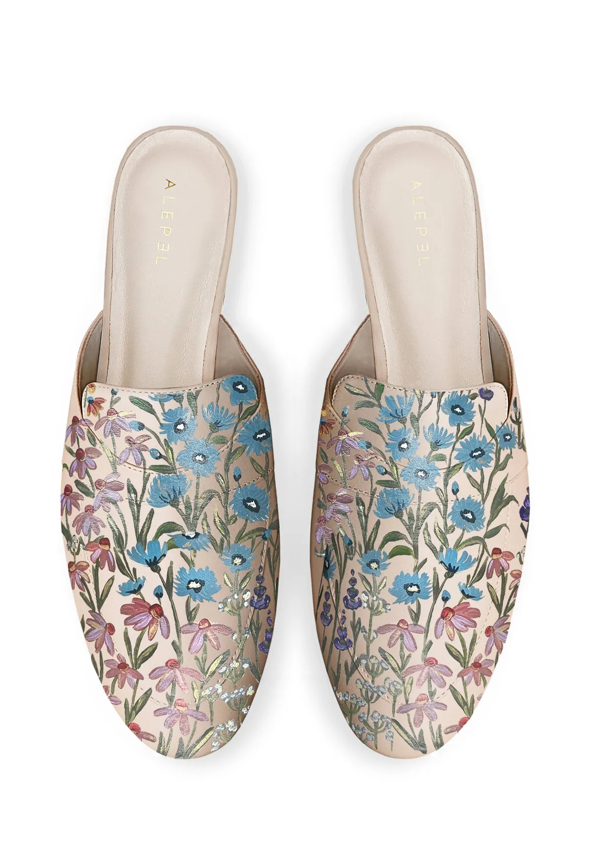 Floral Print Beige Mule Meta Move Yoga Base
