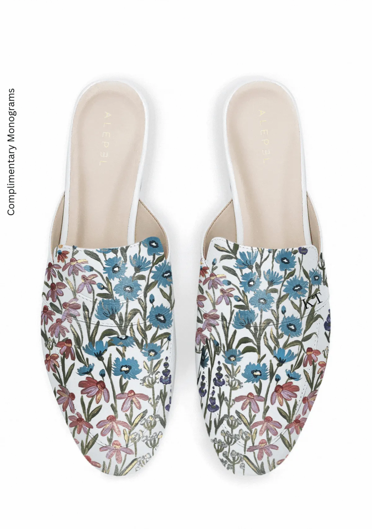 Floral Print White Mule Cotton Blend