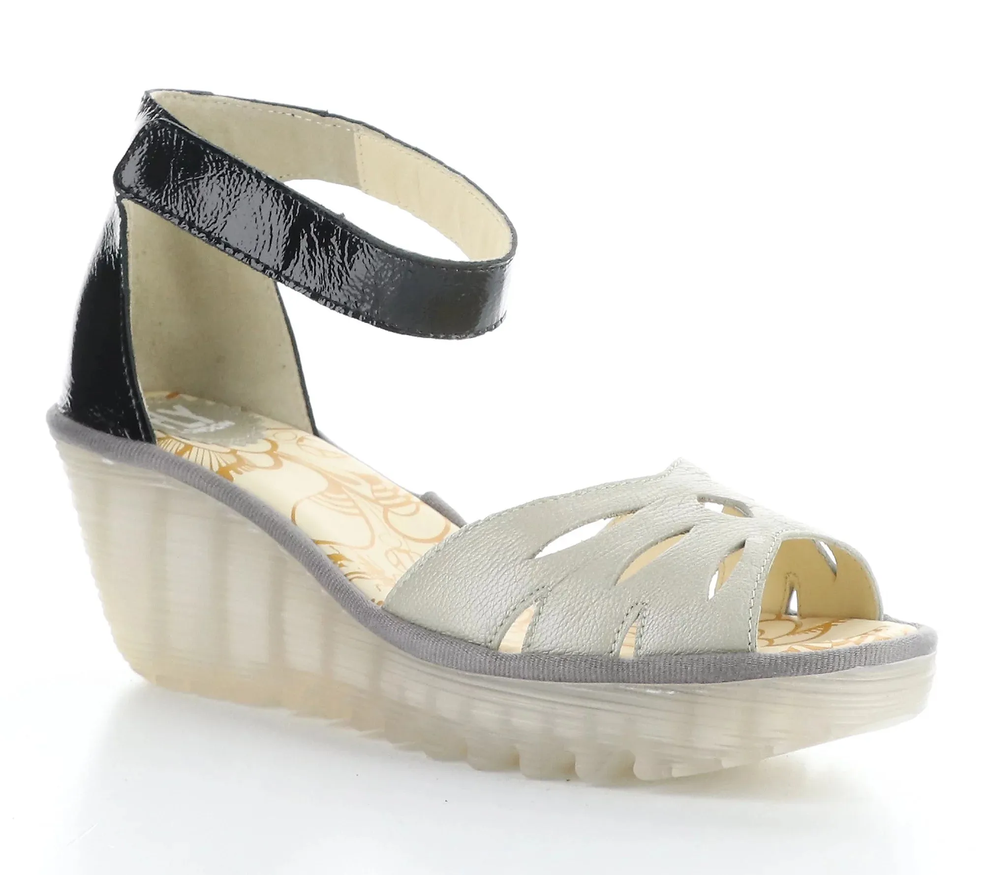 Glossy Finish FLY LONDON YELU - SILVER & BLACK