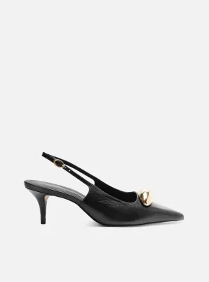 Victoria Leather Stiletto Pump Dainty Heels Sleek Leather Pumps