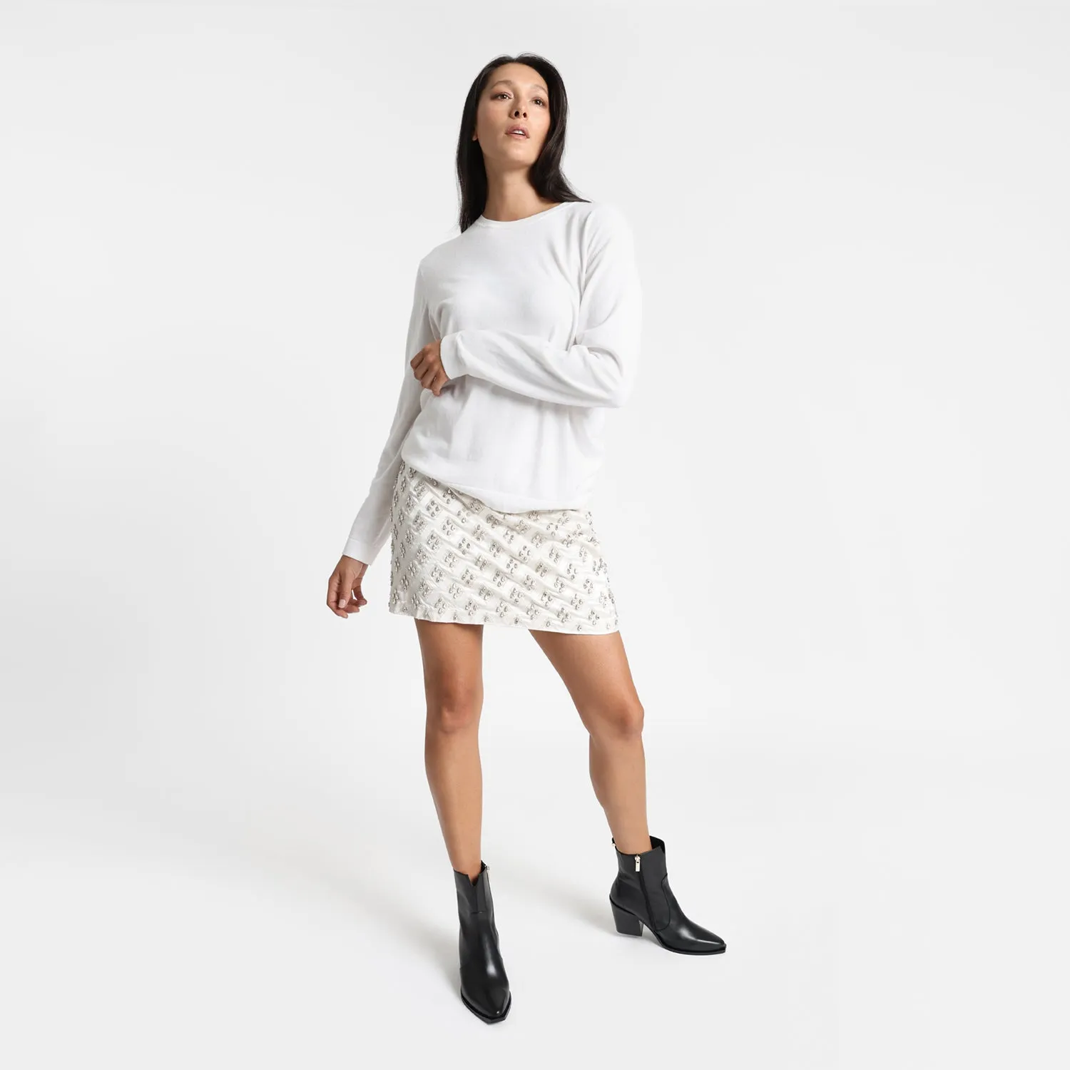 Franklin Ankle Boot | Black leather Bridal Stilettos