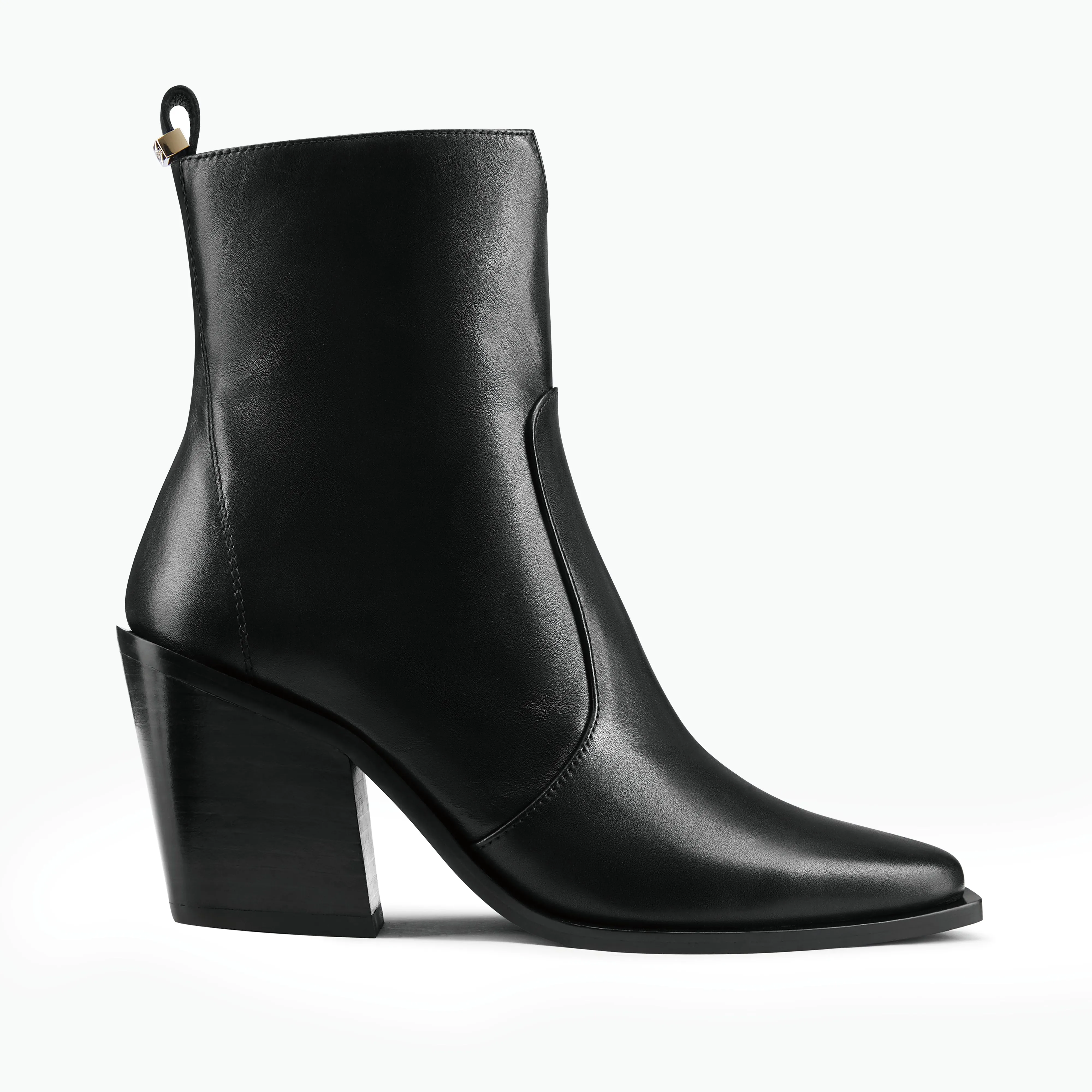 Franklin Ankle Boot | Black leather Casual Platform Heels Luxury Heels for Office