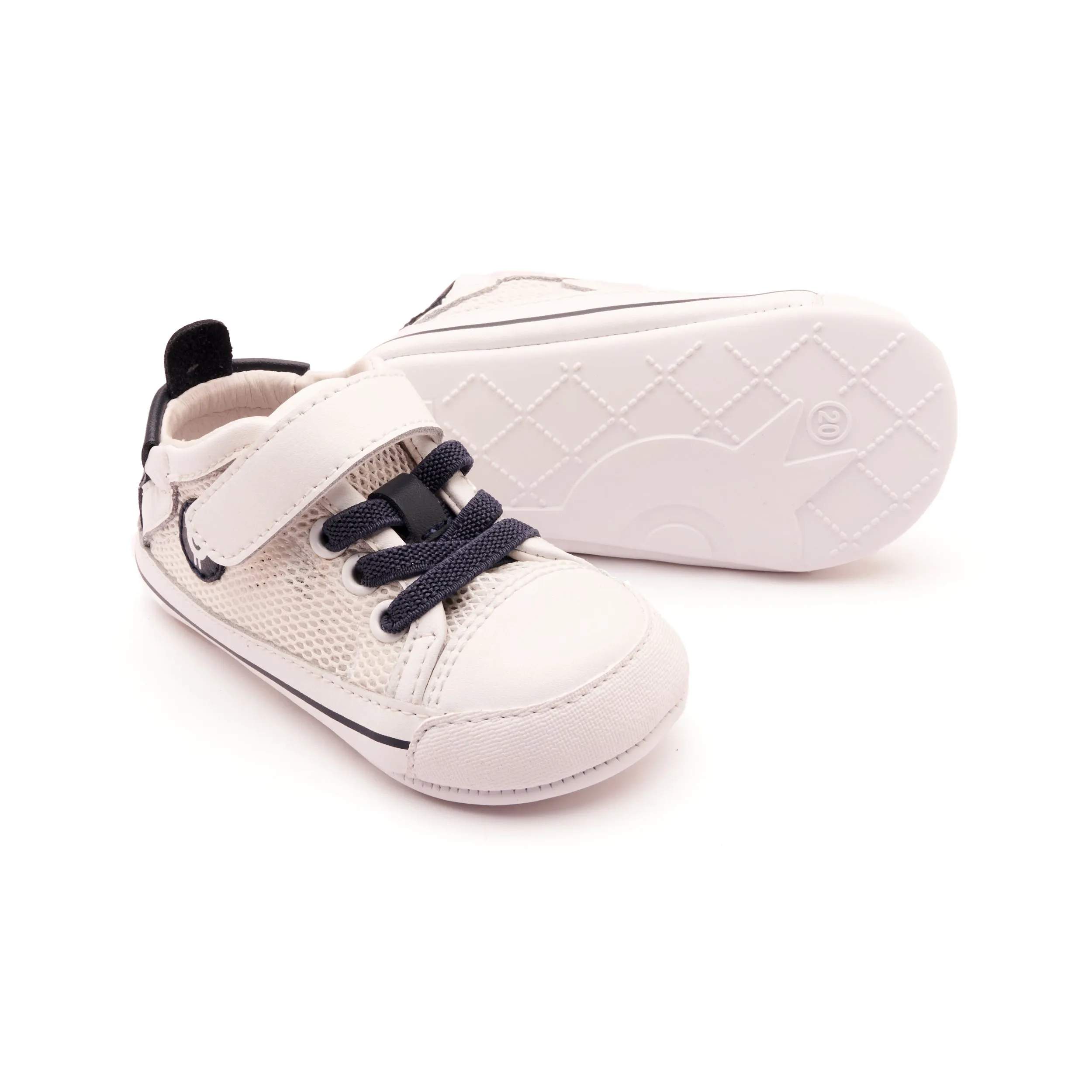 Fun designs Old Soles Boy's and Girl's 0083RT Baby Mesh Casual Shoes - Snow / Navy / Snow Sole