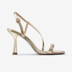 Luxe Wedding Footwear Boho Style Heels Gabby Sandal Heel | Gold Leather