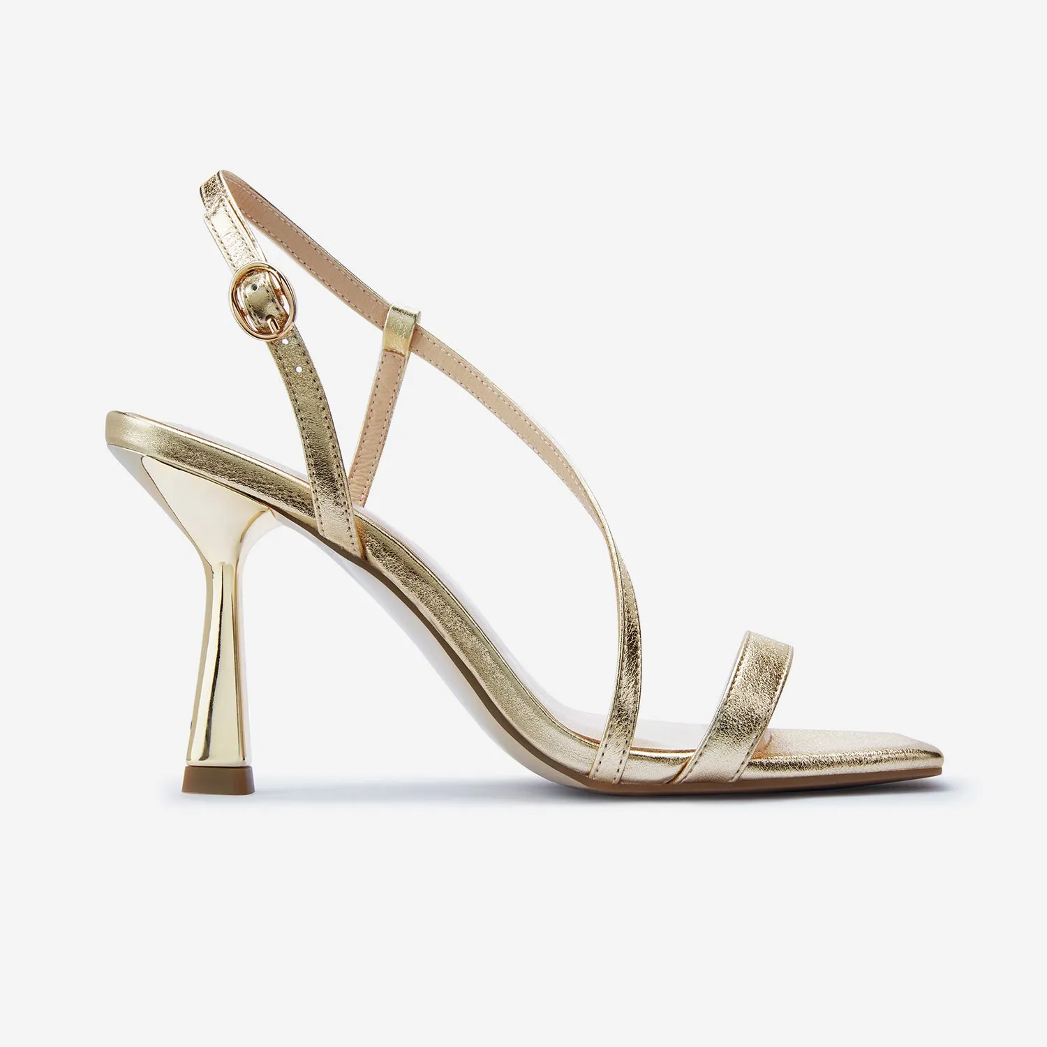 Luxe Wedding Footwear Boho Style Heels Gabby Sandal Heel | Gold Leather