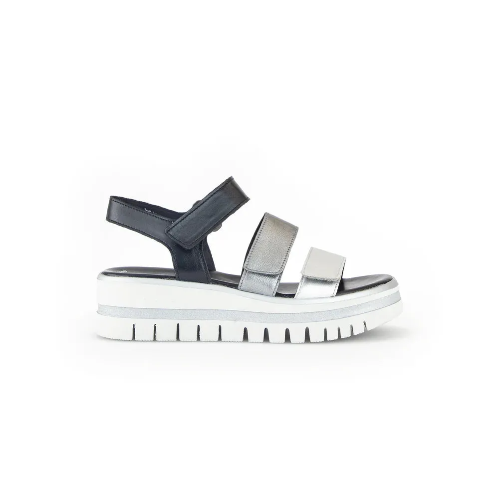 GABOR 3 STRAP SANDAL - BLACK MULTI Strapped High Heels