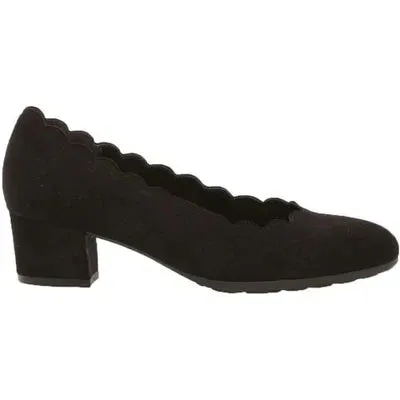 City Shade Detail Cut GABOR PUMP W/ SCALLOPS - BLACK - 3222147