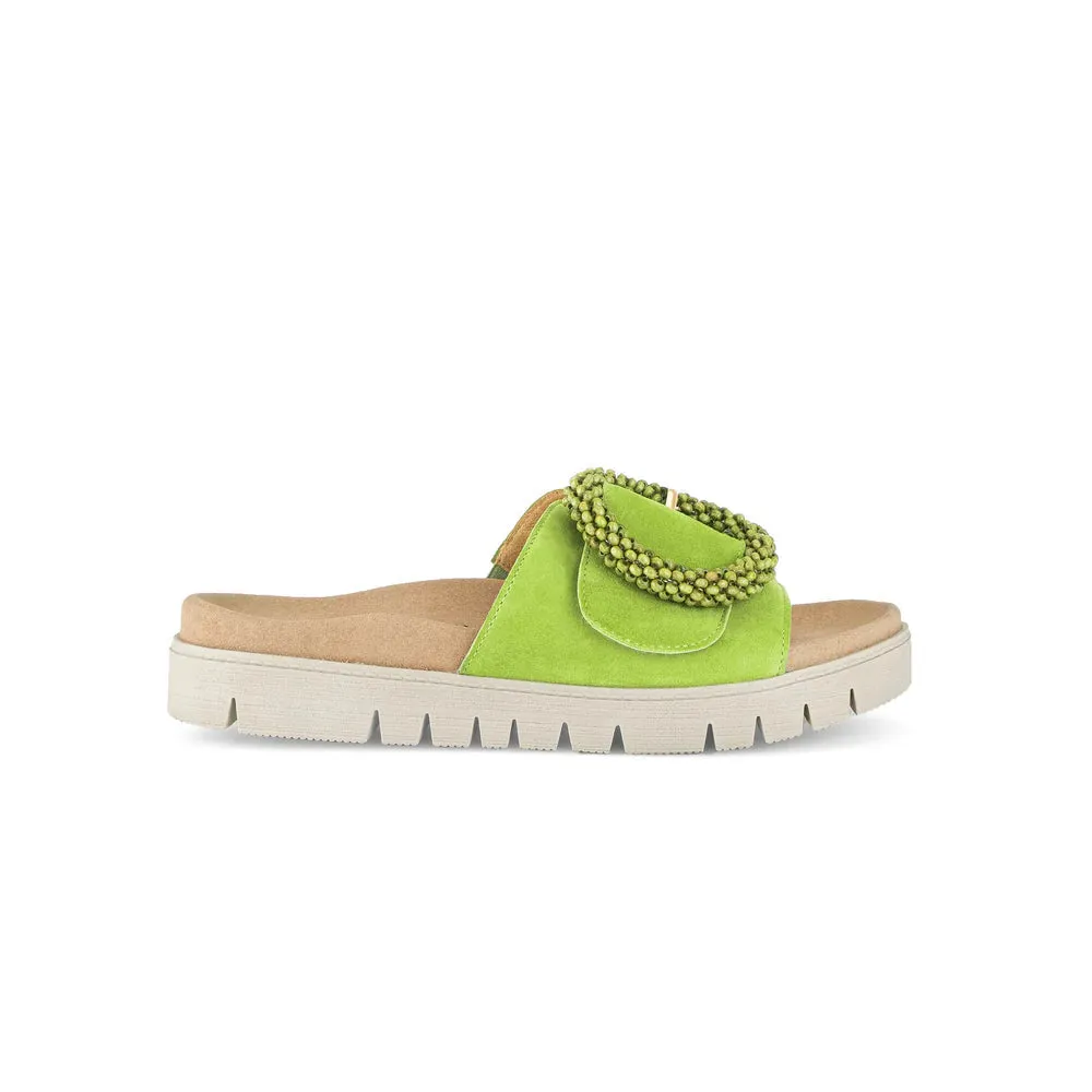GABOR SLIDE W/ BUCKLE - GREEN Comfort Zone