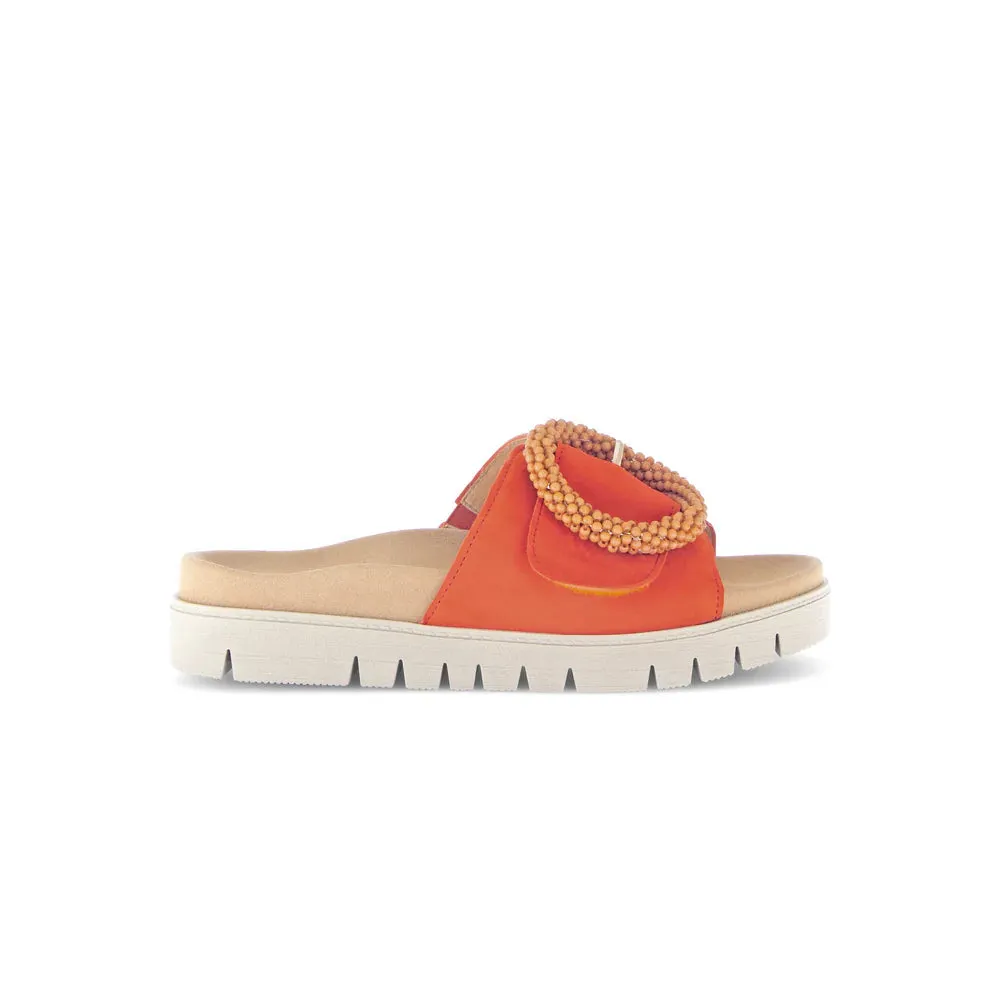 GABOR SLIDE W/ BUCKLE - ORANGE Sexy Strap Sandals