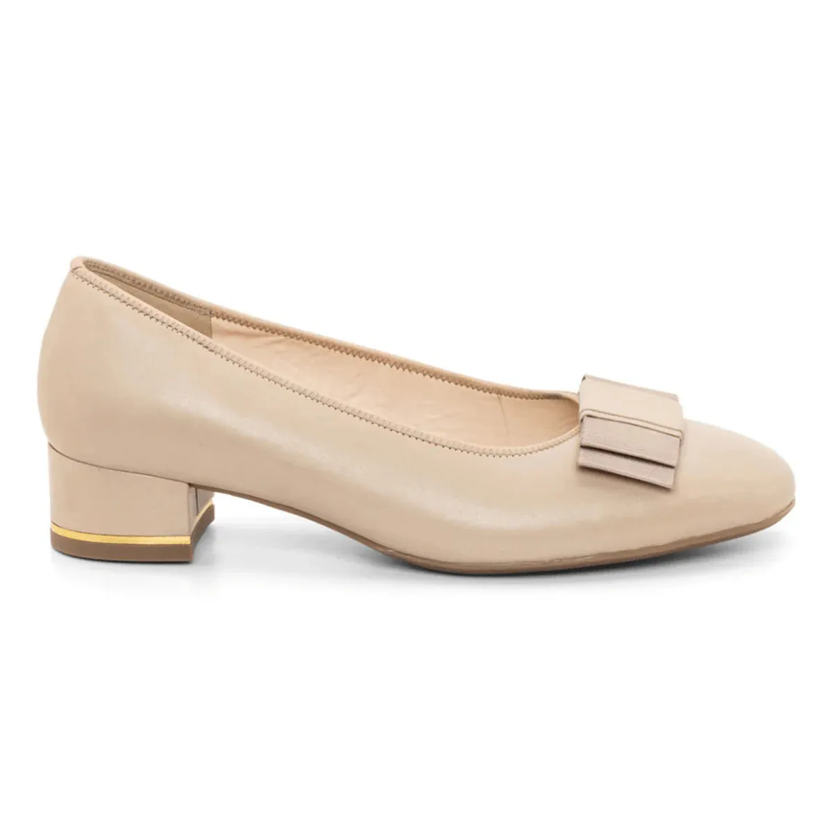 Mesh Air Garnet Women's Bow Block Heel Pump 35mm - Sand