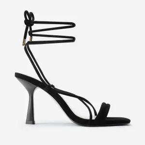 Gio Sandal Heel | Black Suede Summer Wedding Heels Nude Pumps for Weddings