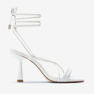 Pointed Toe Shoes Open Back Heeled Sandals Gio Sandal Heel | White Leather