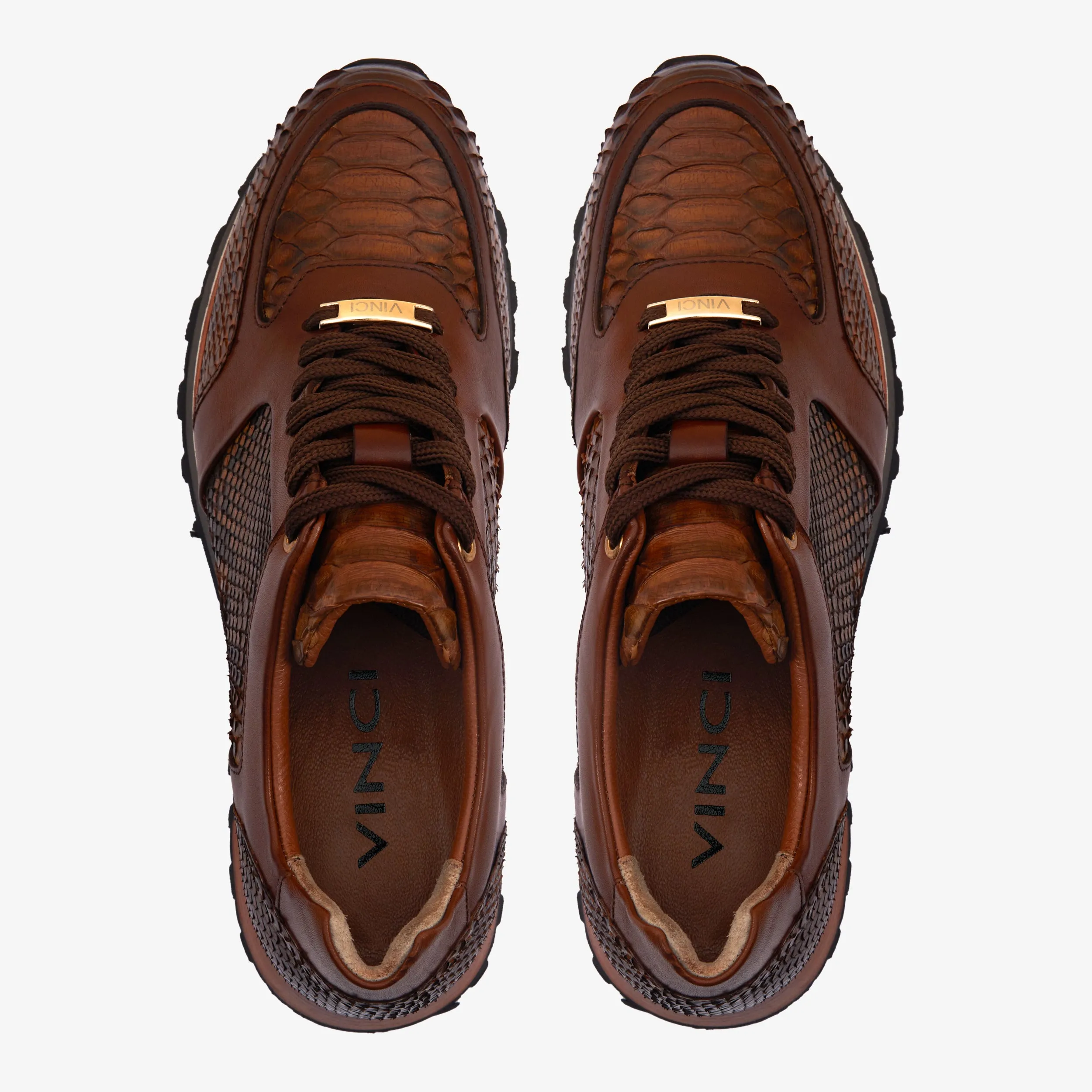 Glass-Core The Boss Pyth Snk Skin Tan Men Sneaker