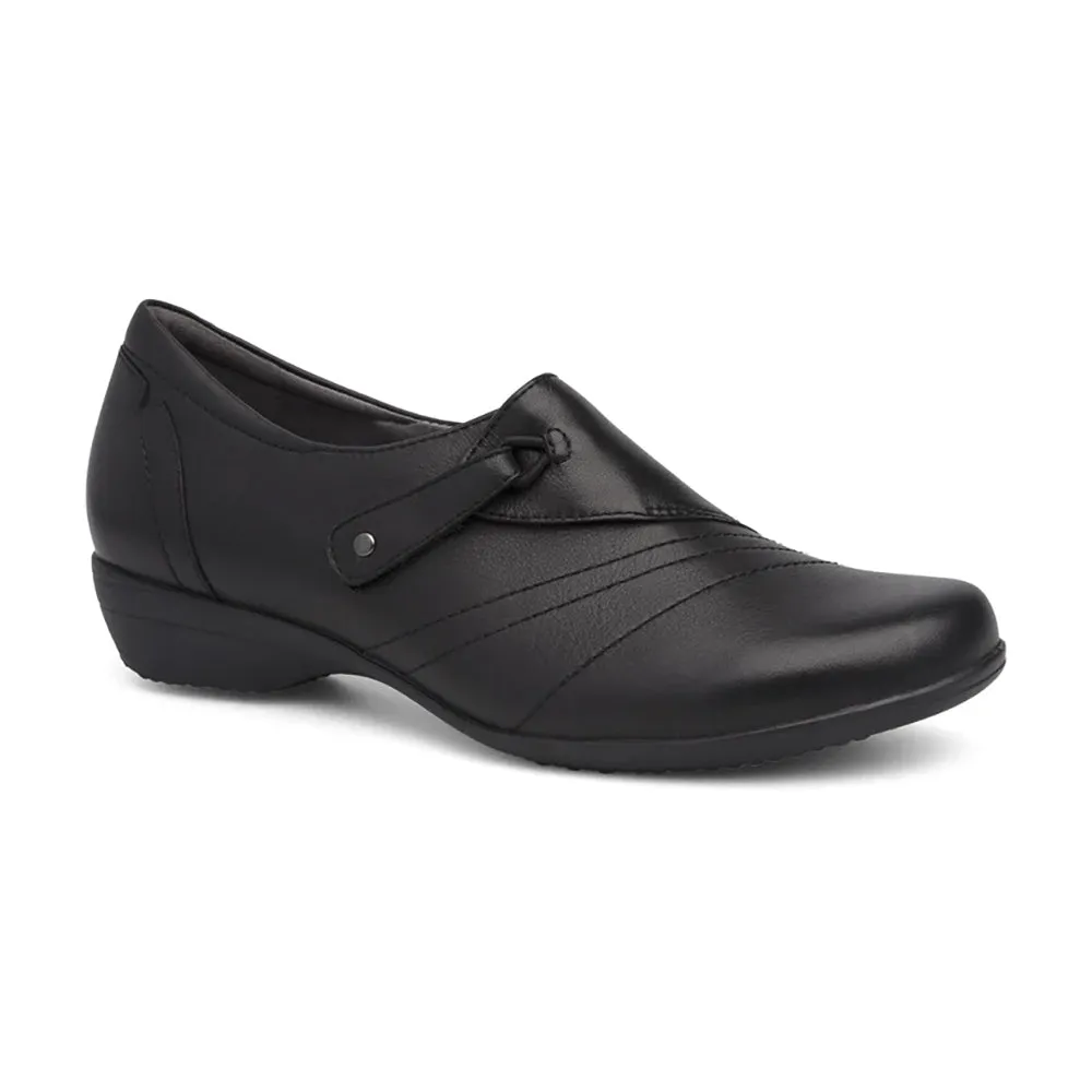 Dansko Franny Slip On Loafer Womens Shoes Black Milled Nappa