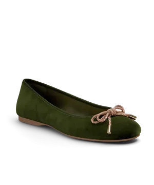 The Hummingbird - Evergreen Velvet Jeweled Bow Expo Glow