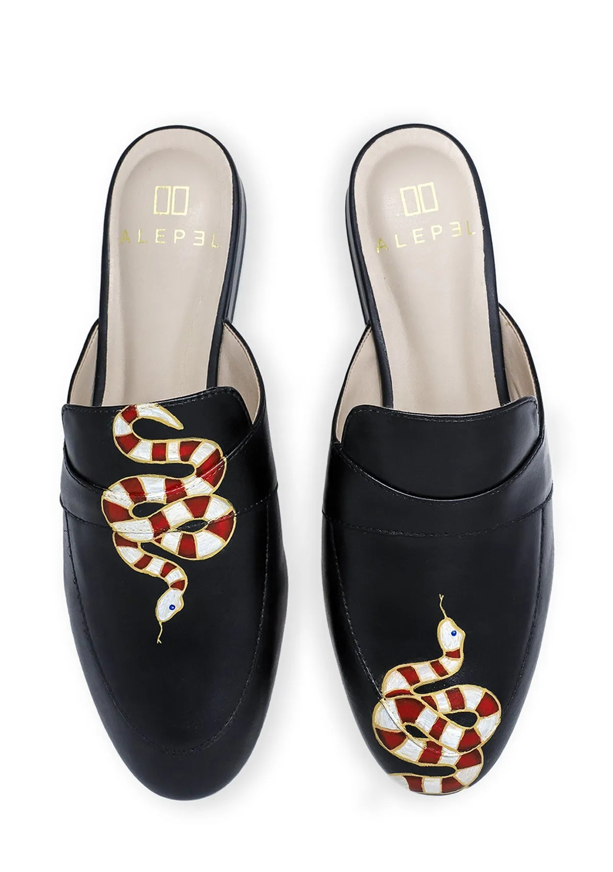 Angel Mood Marathon Fit Gold Snake Black Mule