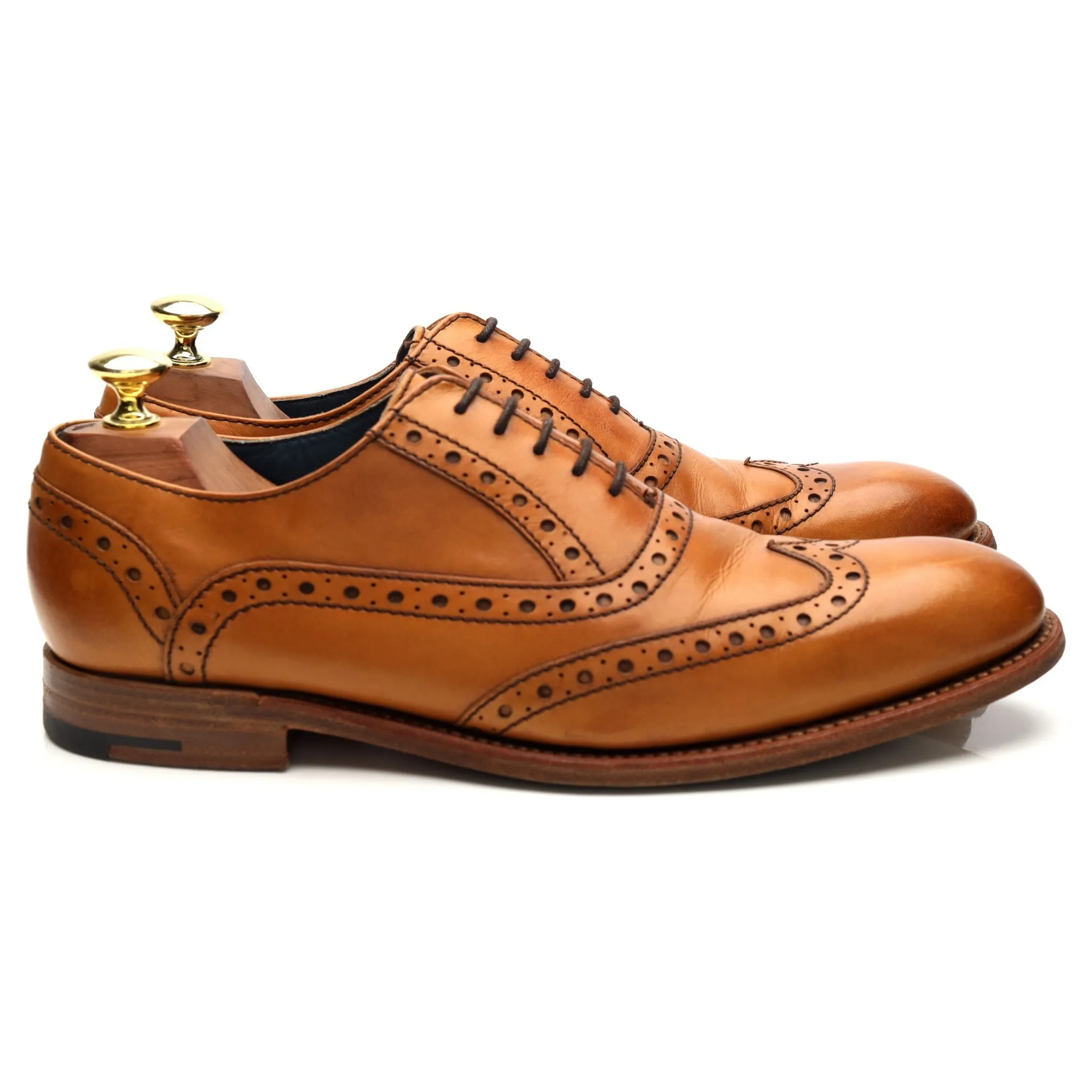'Grant' Tan Brown Leather Oxford UK 7 F Professional Walk Leather Fit