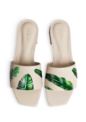 Green Palms Beige Square Relaxed Outdoor Cozy Sandal
