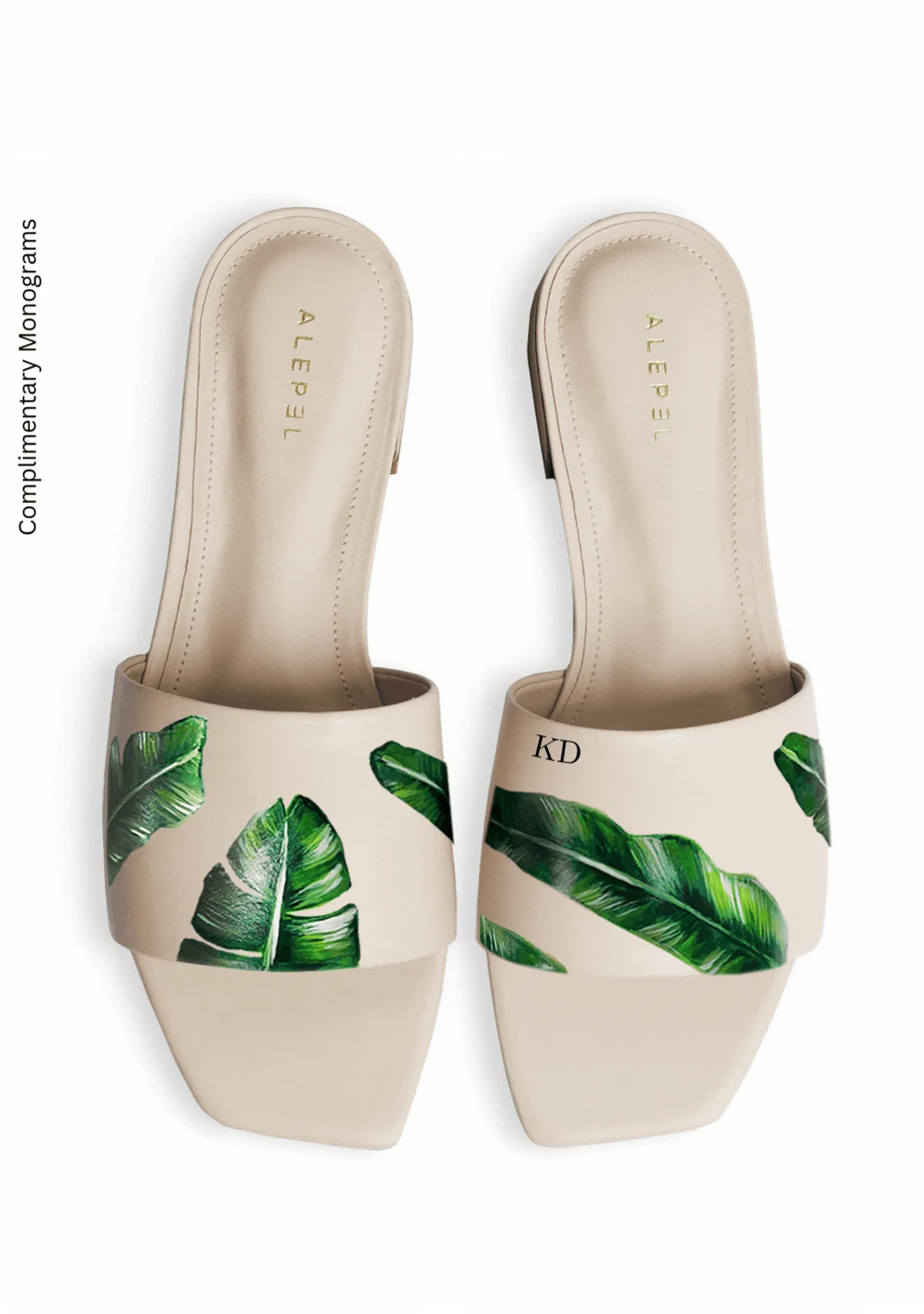 Green Palms Beige Square Traction Grip