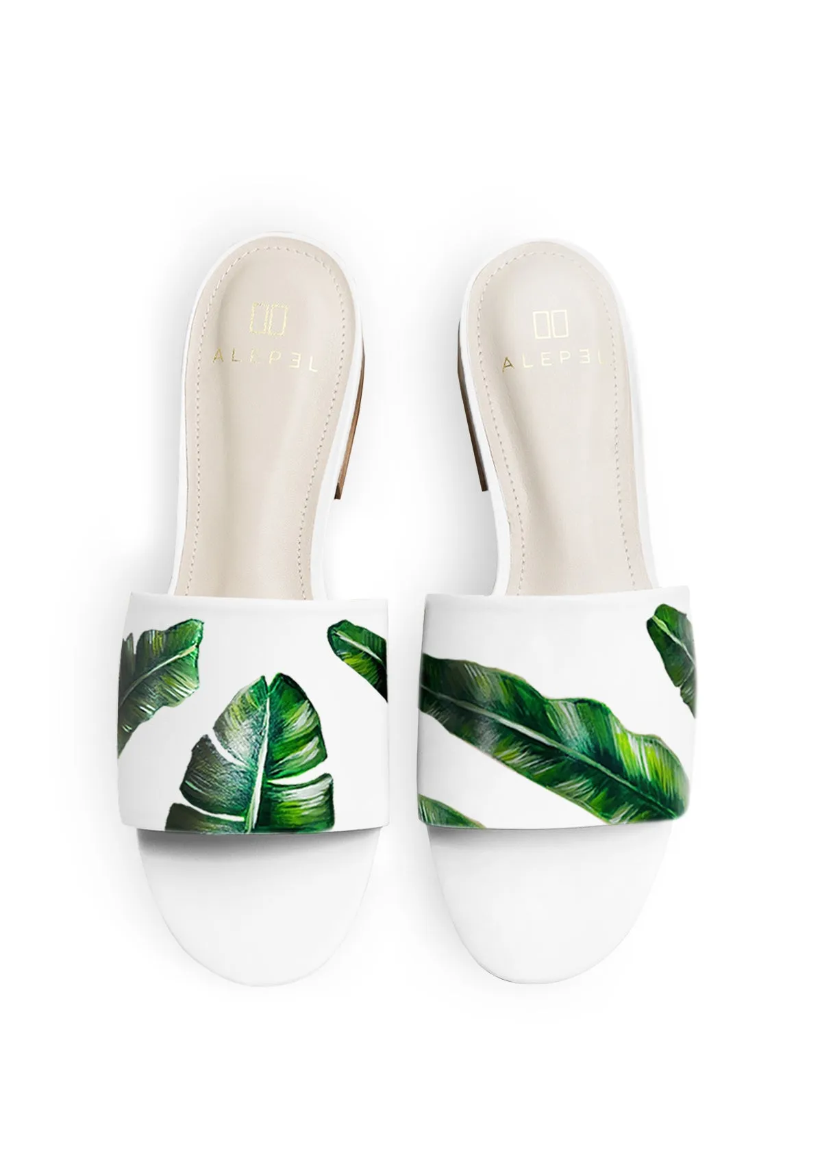Chill Fit Green Palms White Slide