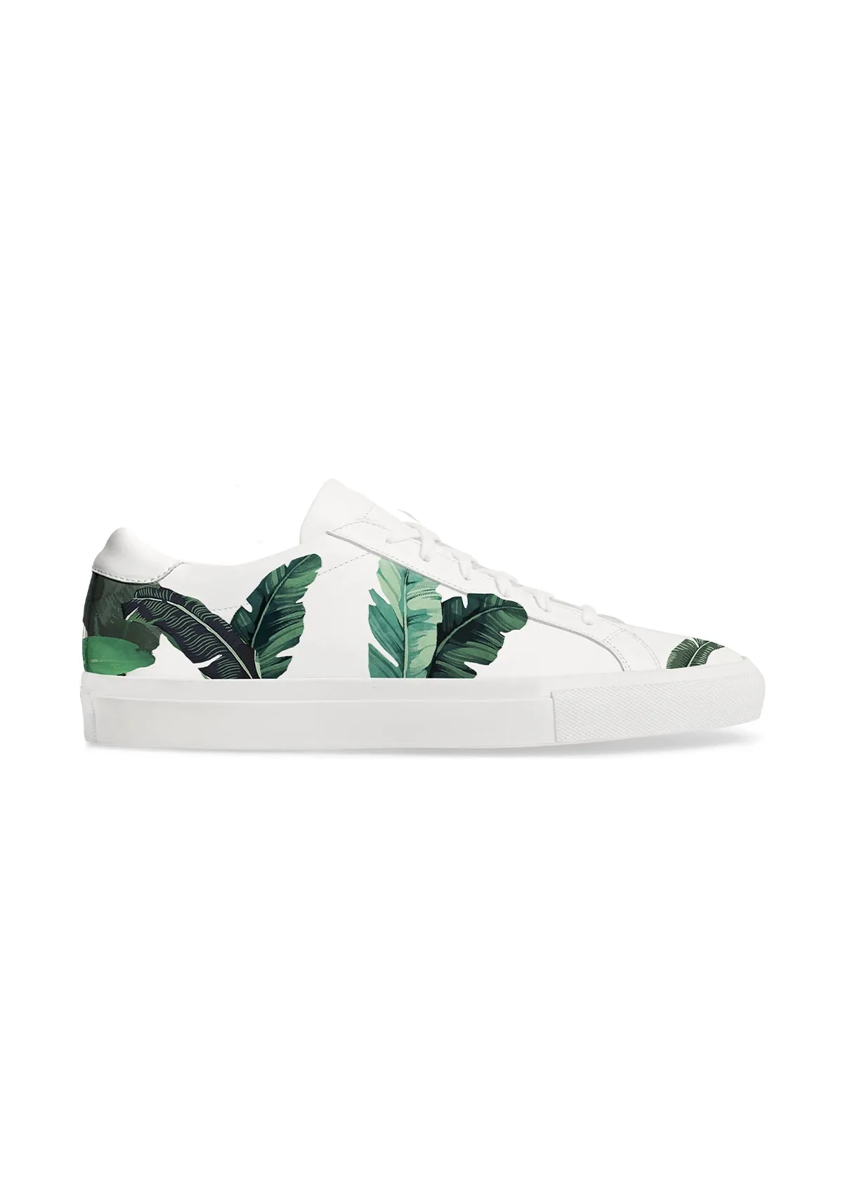 Green Palms White Sneaker Adaptive Lacing Fit