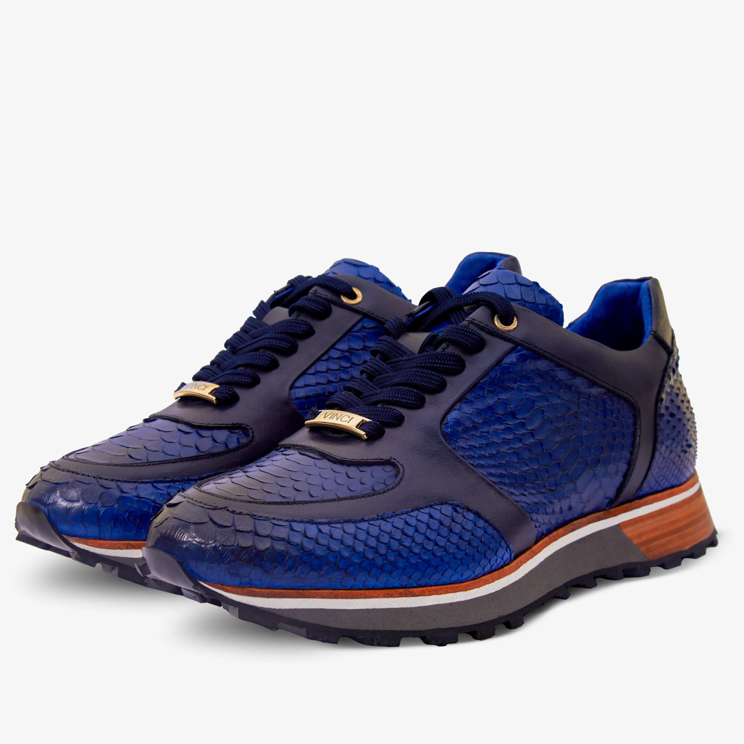 Ground-Lock The Boss Pyth Snk Skin Navy Blue Men Sneaker