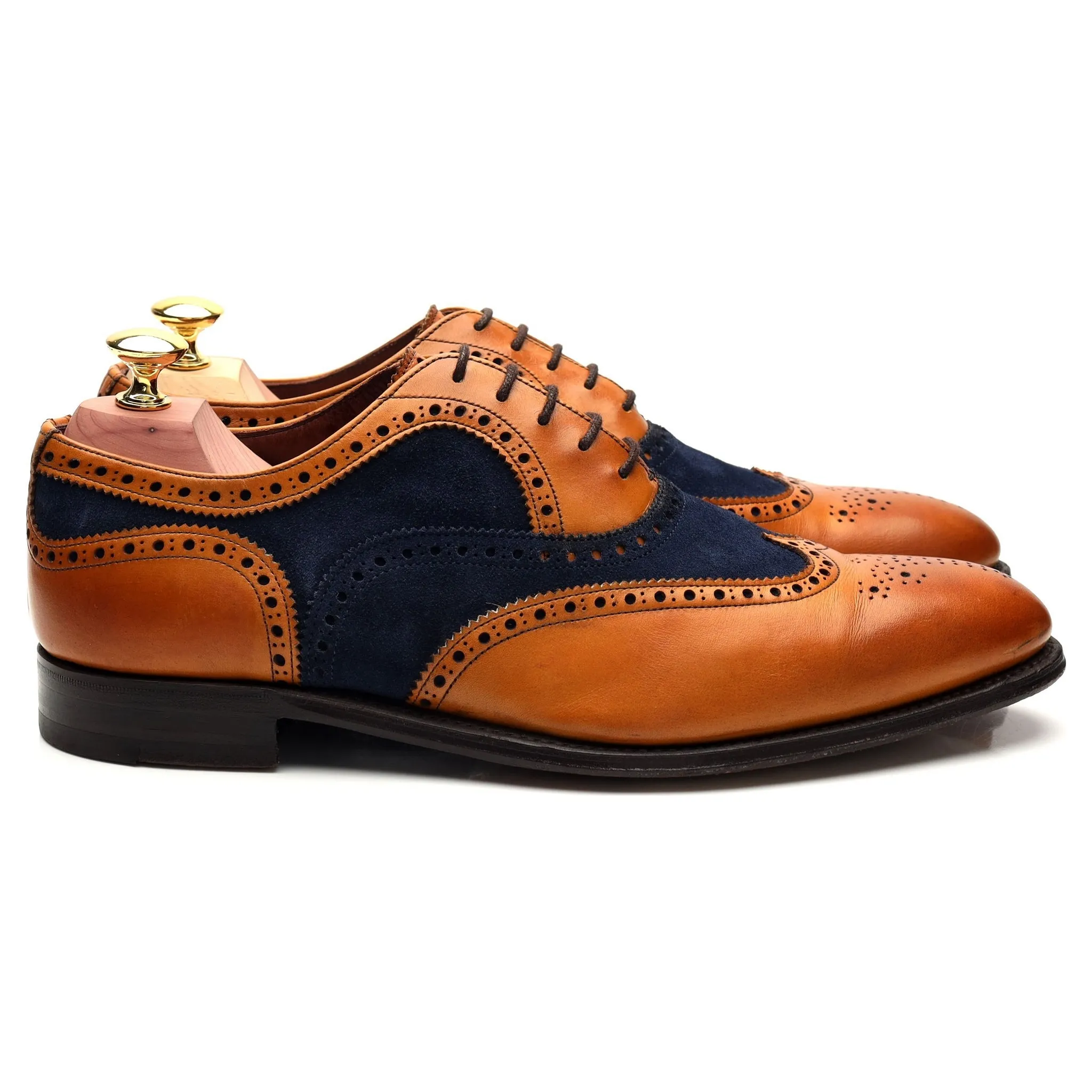 Everyday Versatility Herring 'Fencote' Tan Brown Leather Oxford Brogue UK 7.5 F