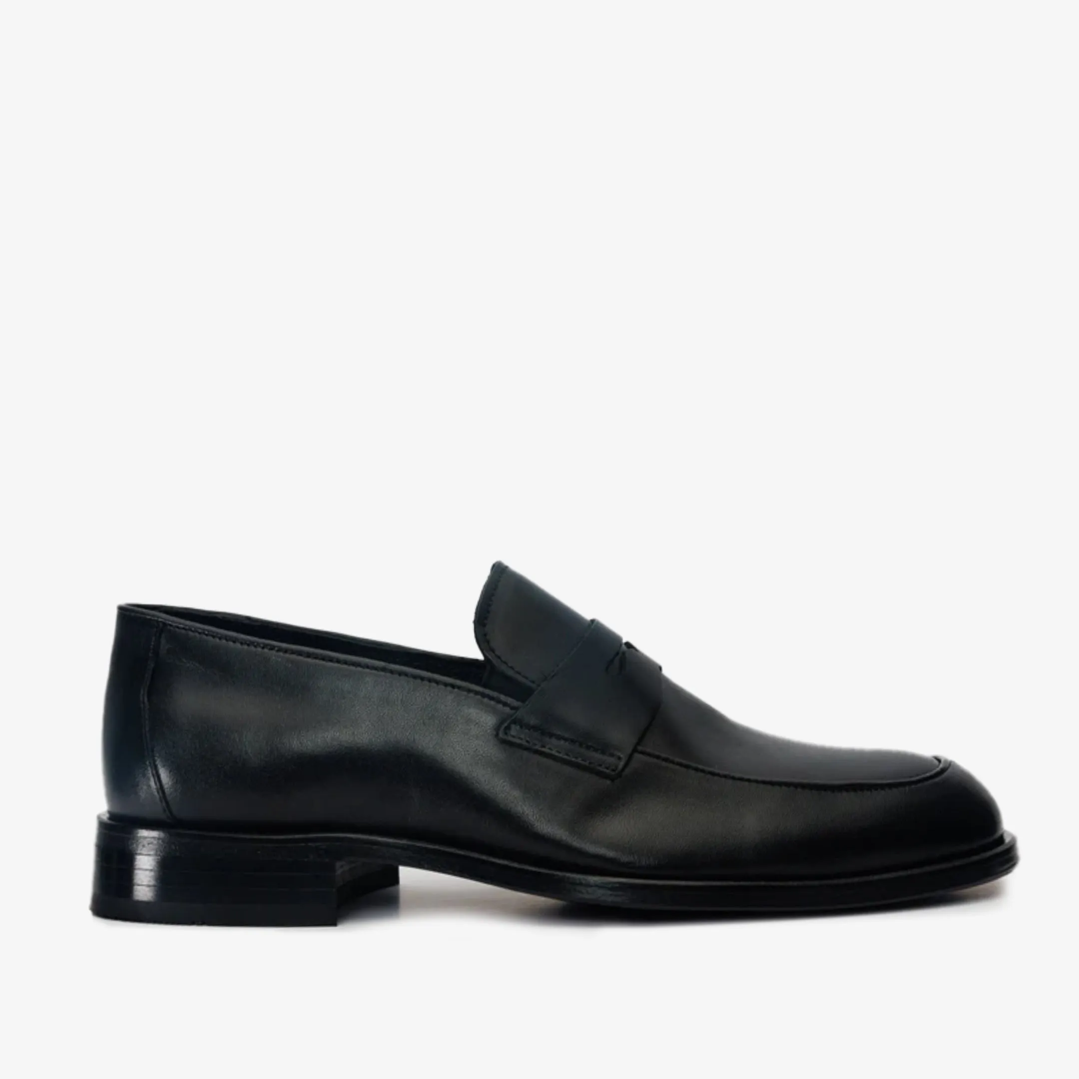 The Marinka Black Leather Shoe Penny Loafer Men  Shoe Stylish